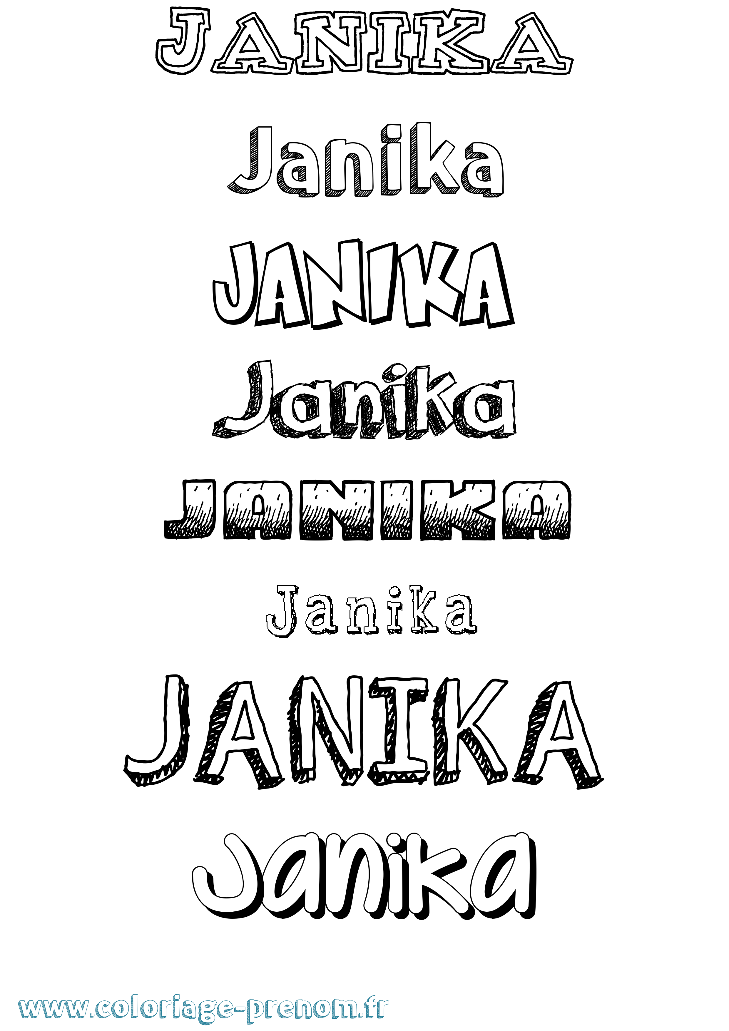 Coloriage Janika Dessiné Coloriage prénom Janika Dessiné