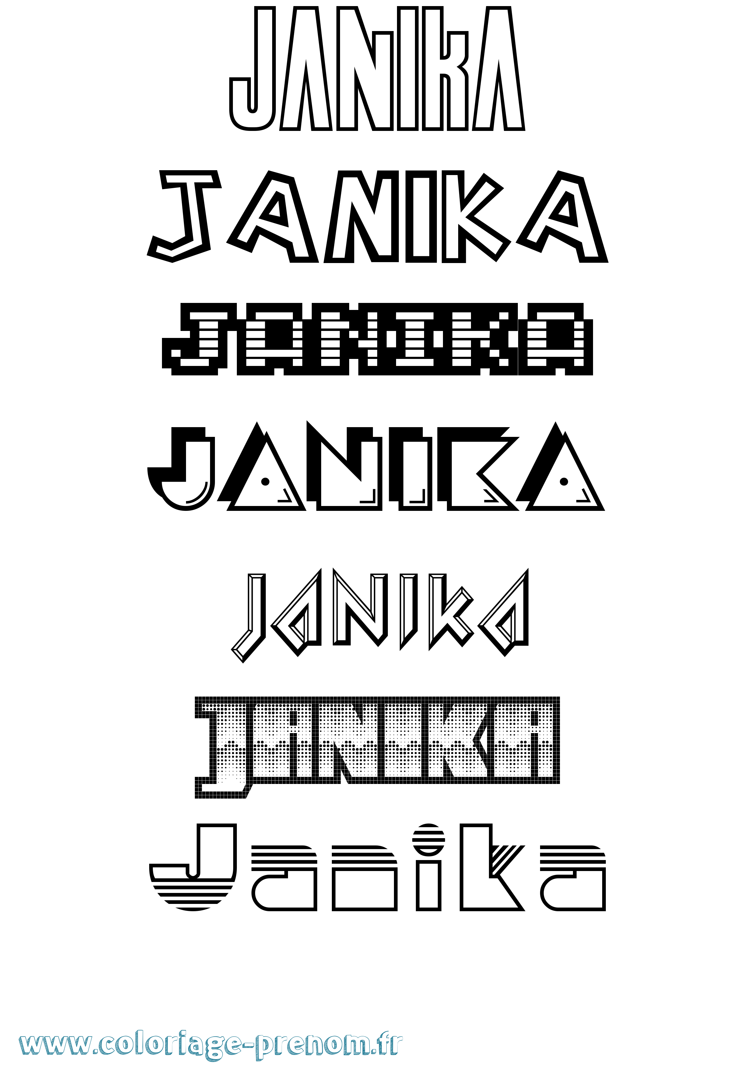 Coloriage Janika Jeux Vidéos Coloriage prénom Janika Jeux Vidéos