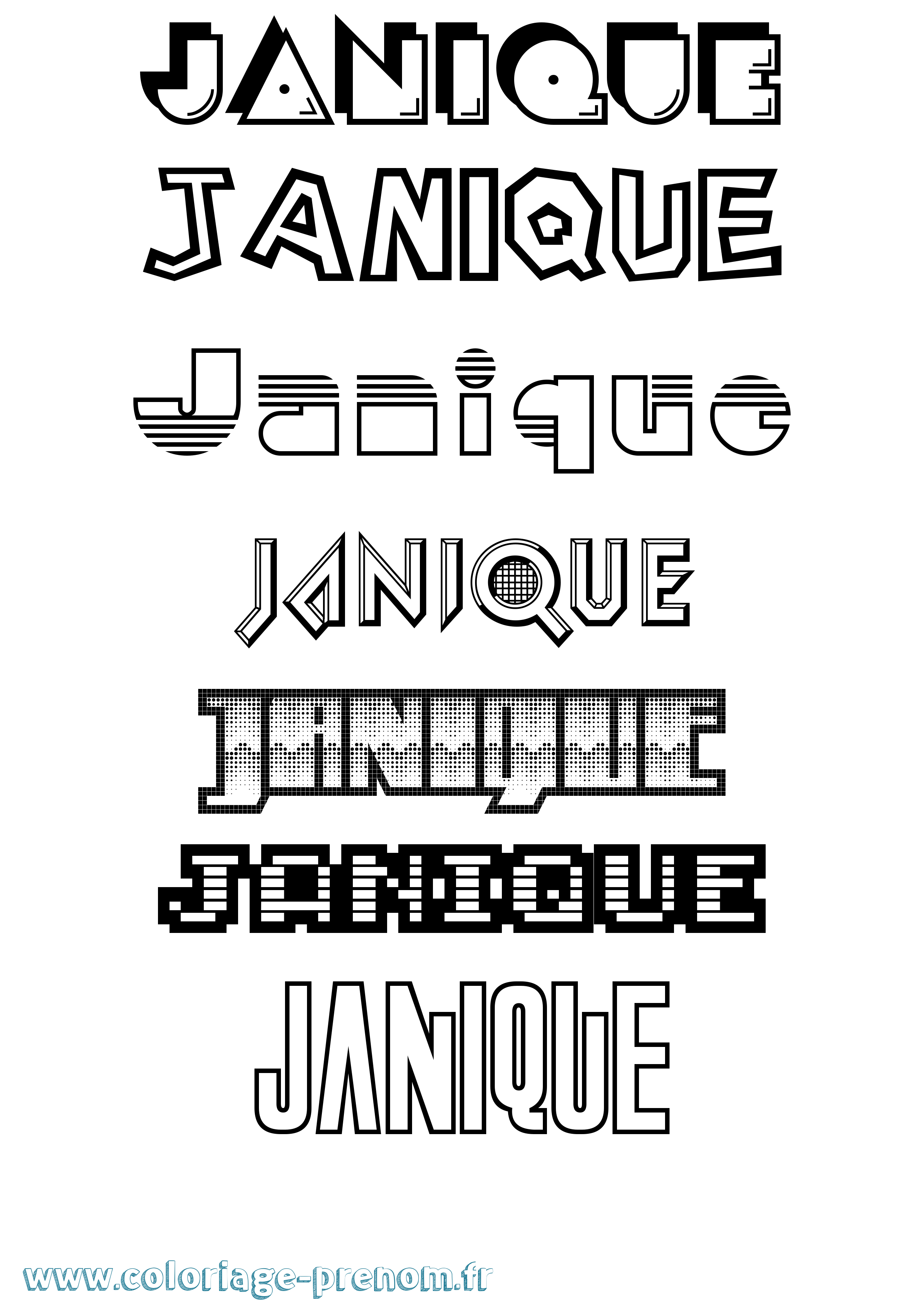 Coloriage Janique Jeux Vidéos Coloriage prénom Janique Jeux Vidéos