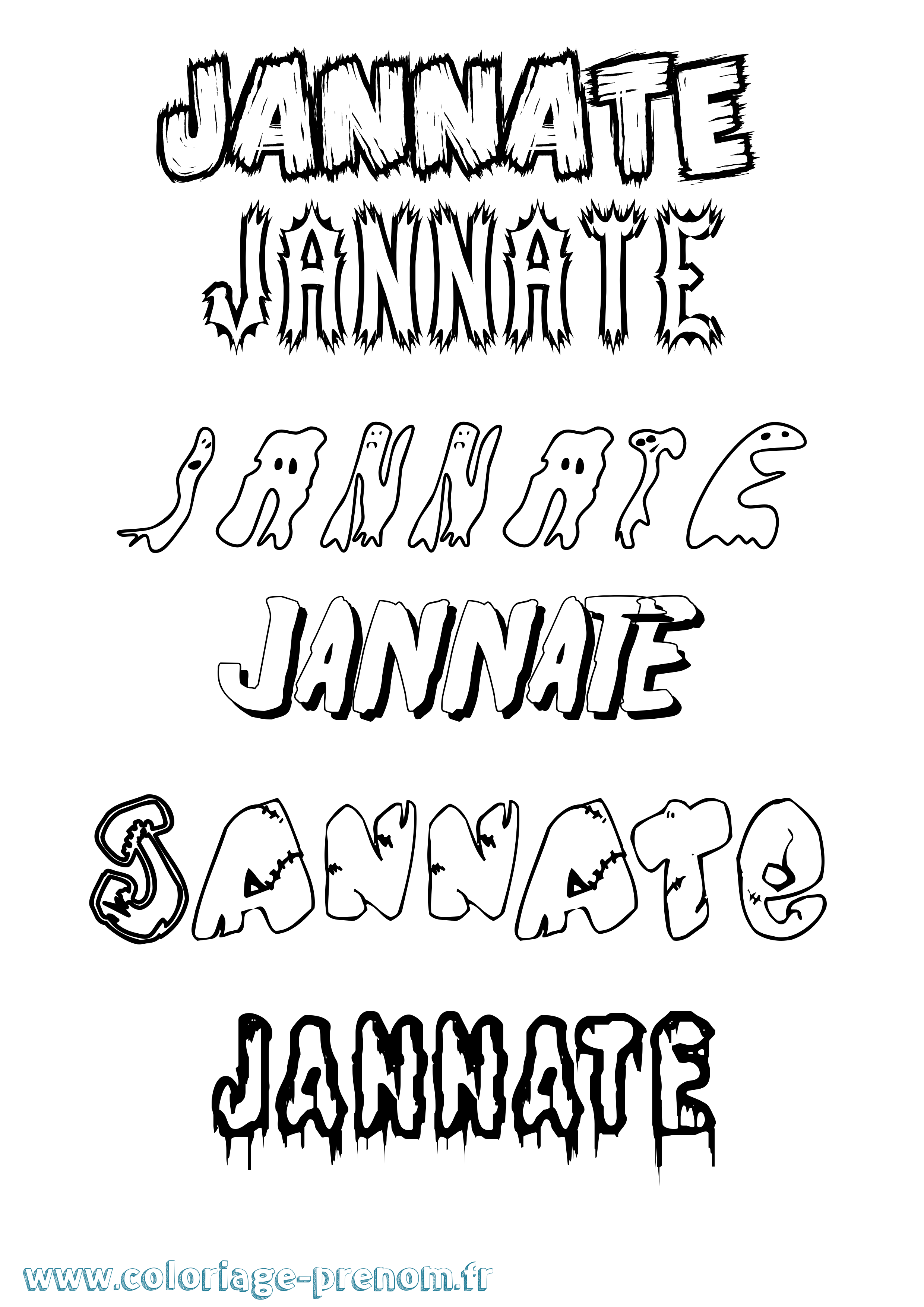 Coloriage Jannate Frisson Coloriage prénom Jannate Frisson