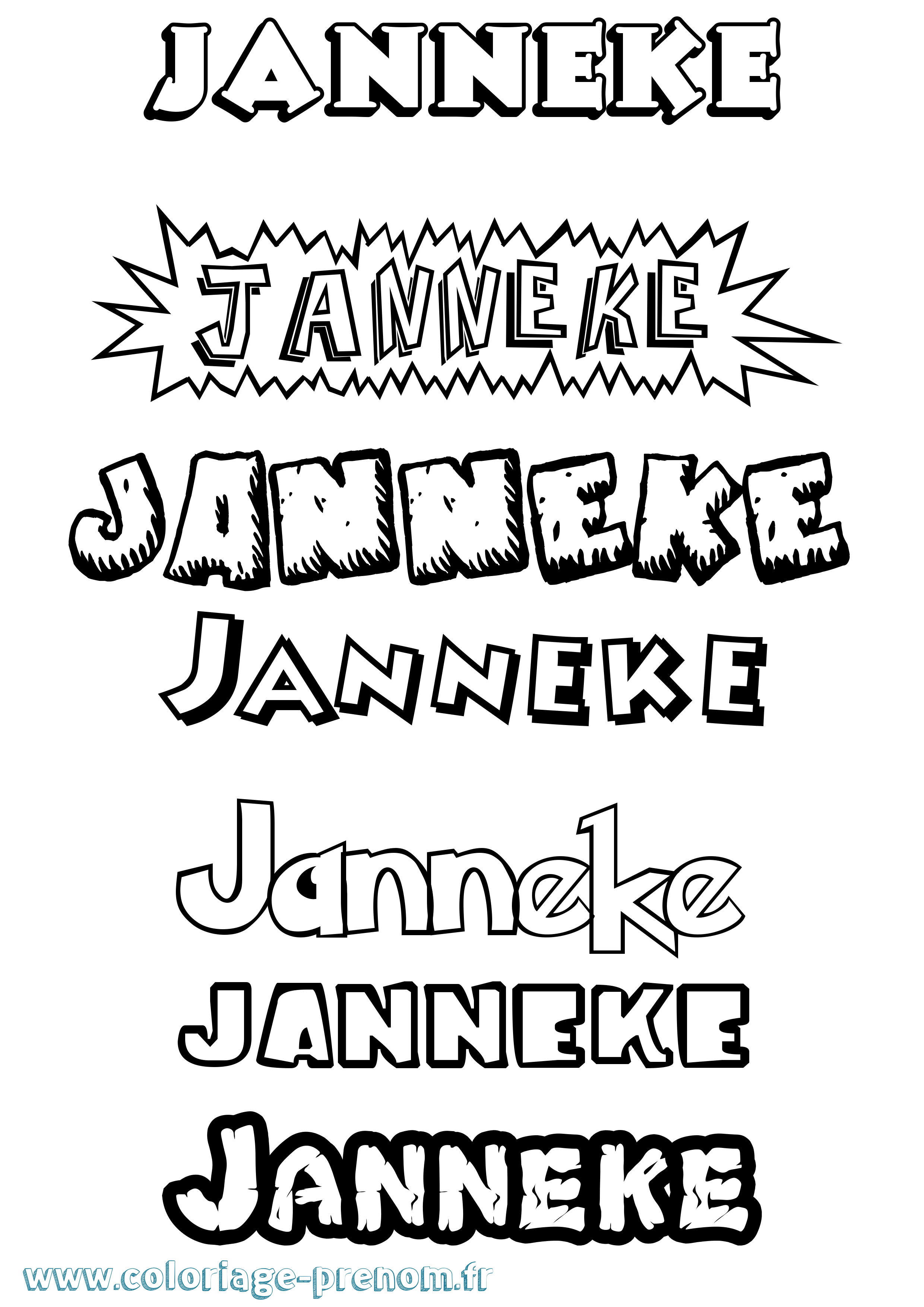 Coloriage Janneke Dessin Animé Coloriage prénom Janneke Dessin Animé