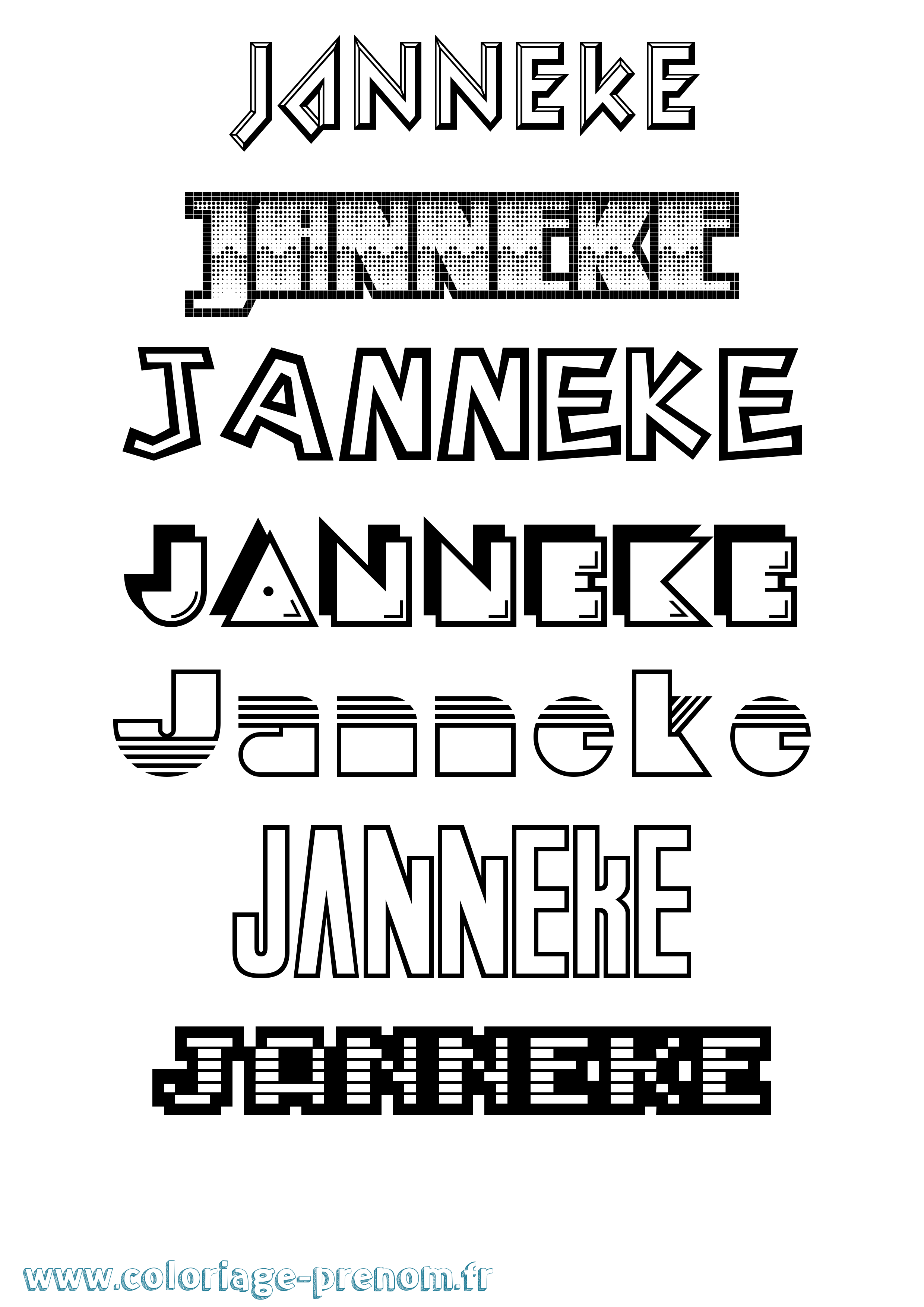 Coloriage Janneke Jeux Vidéos Coloriage prénom Janneke Jeux Vidéos