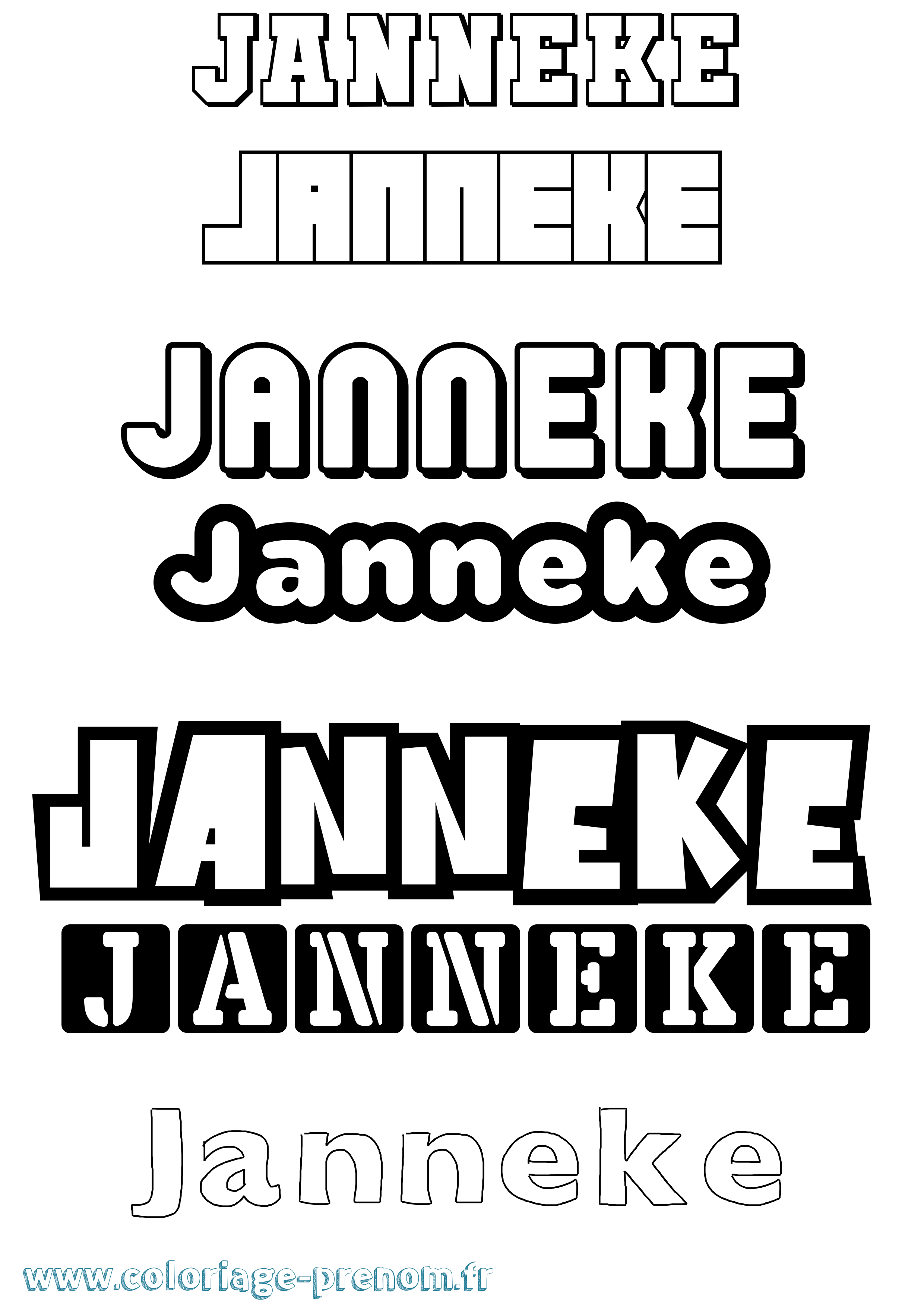 Coloriage Janneke Simple Coloriage prénom Janneke Simple