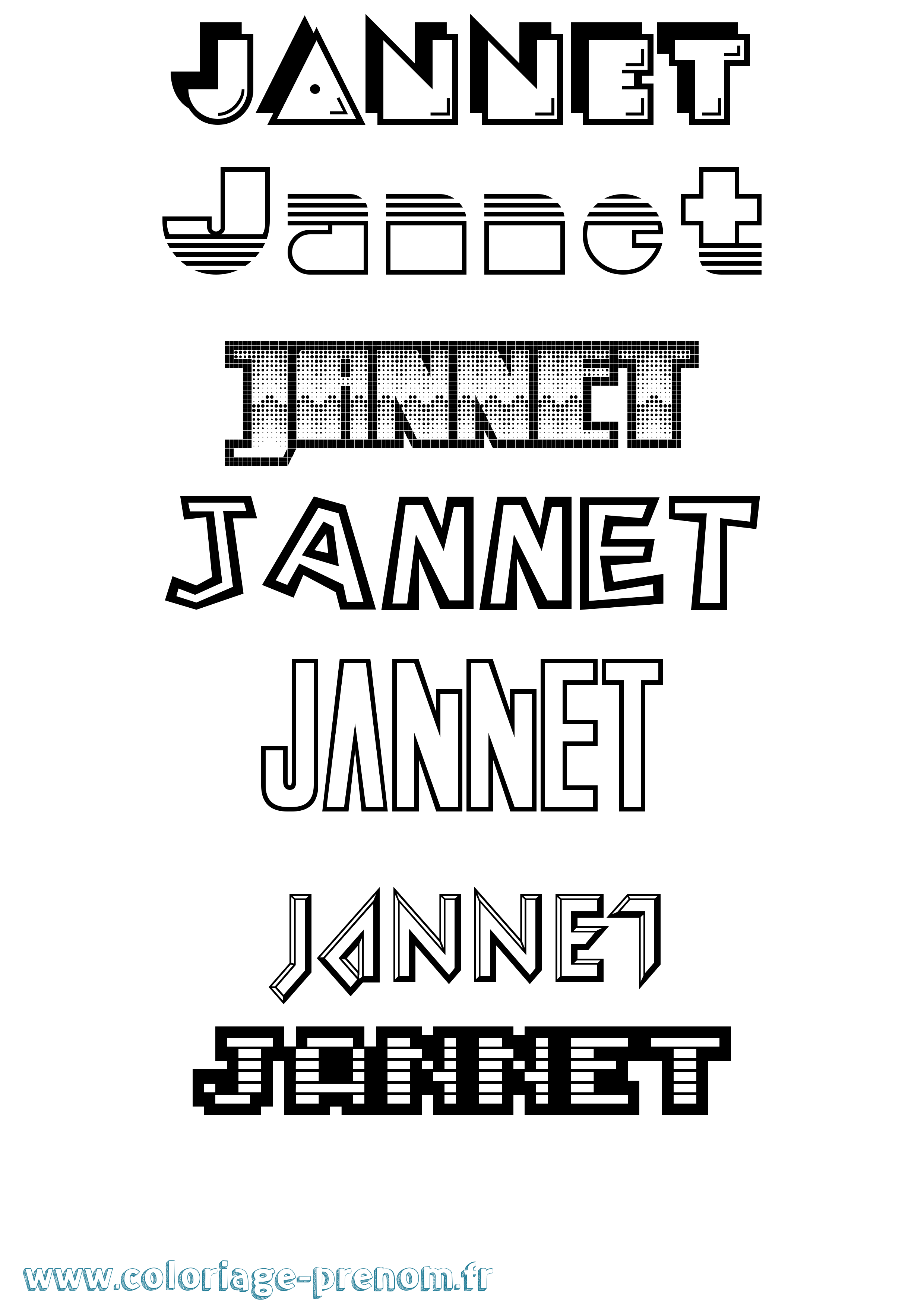Coloriage Jannet Jeux Vidéos Coloriage prénom Jannet Jeux Vidéos
