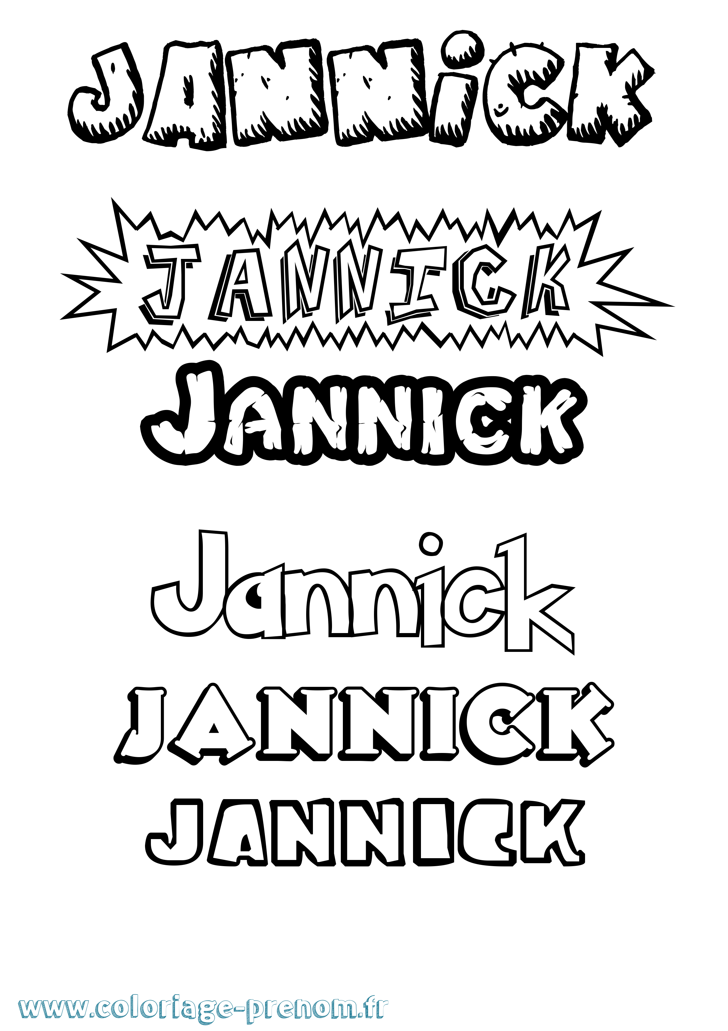 Coloriage Jannick Dessin Animé Coloriage prénom Jannick Dessin Animé