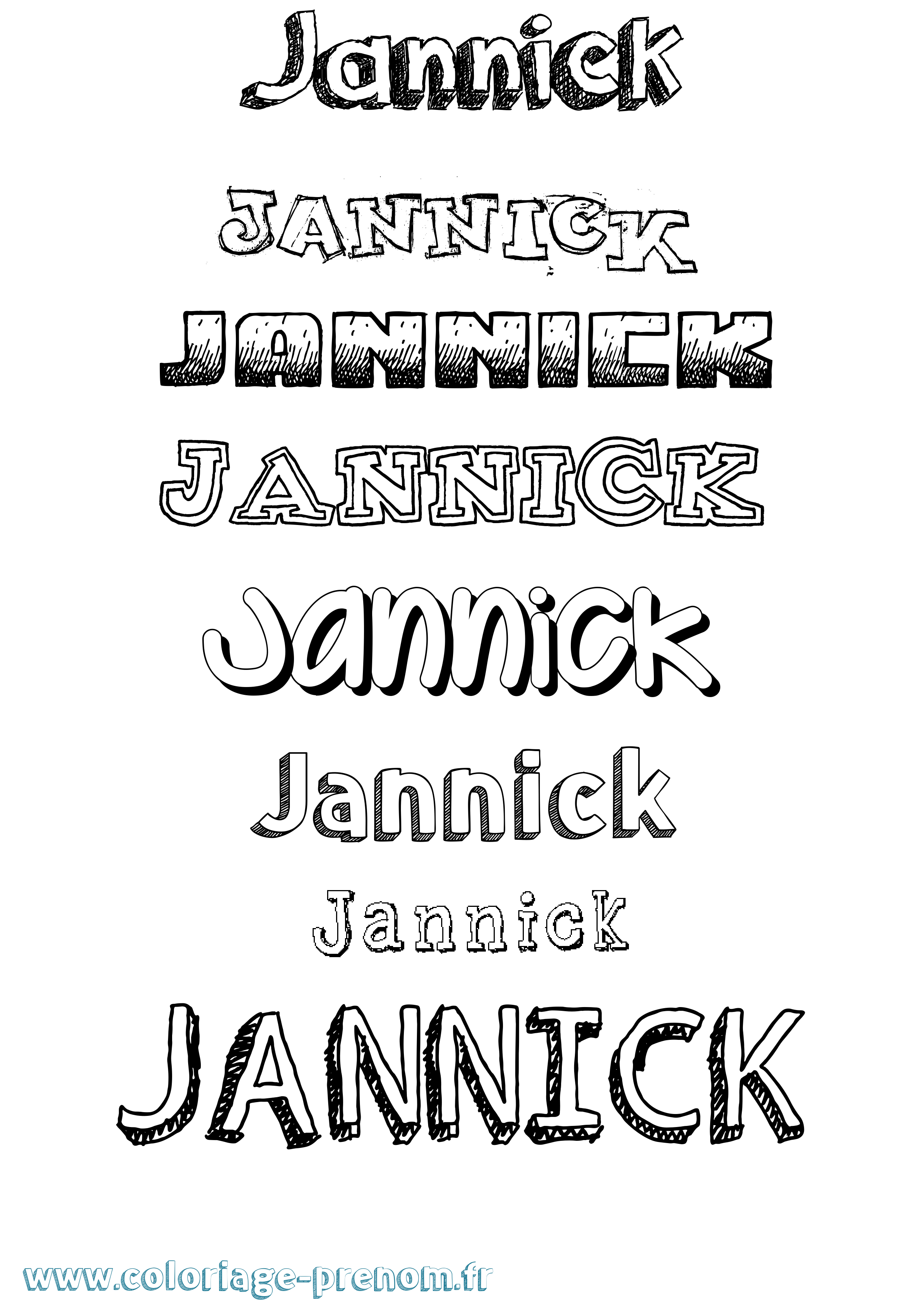 Coloriage Jannick Dessiné Coloriage prénom Jannick Dessiné