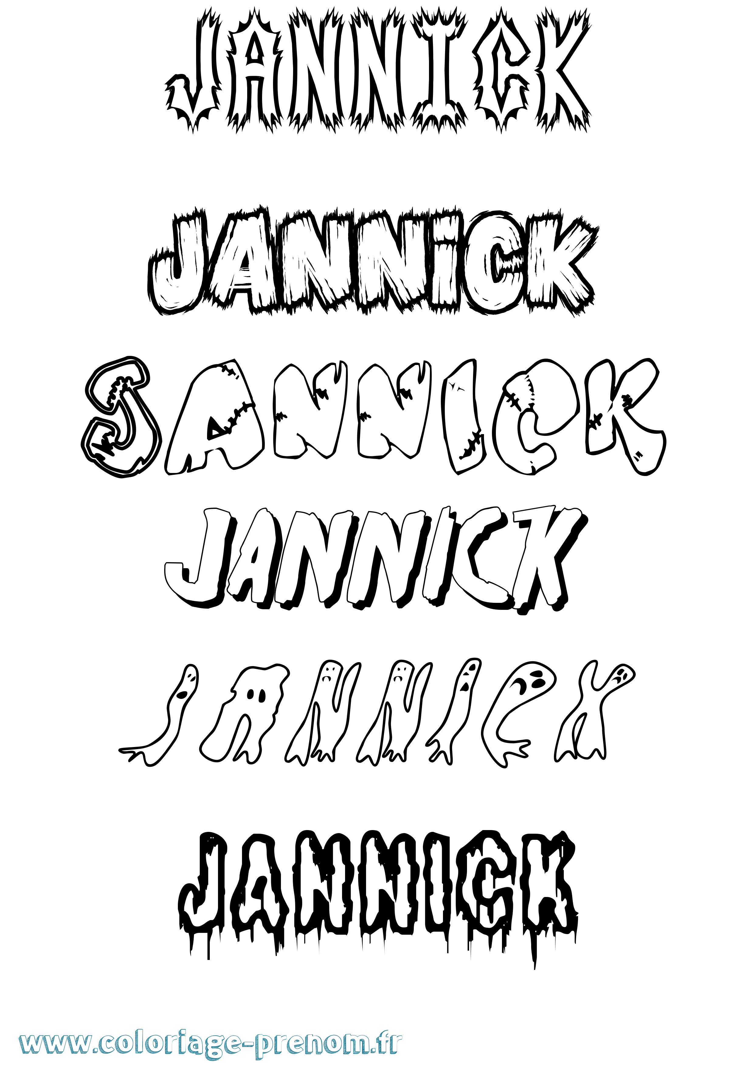 Coloriage Jannick Frisson Coloriage prénom Jannick Frisson