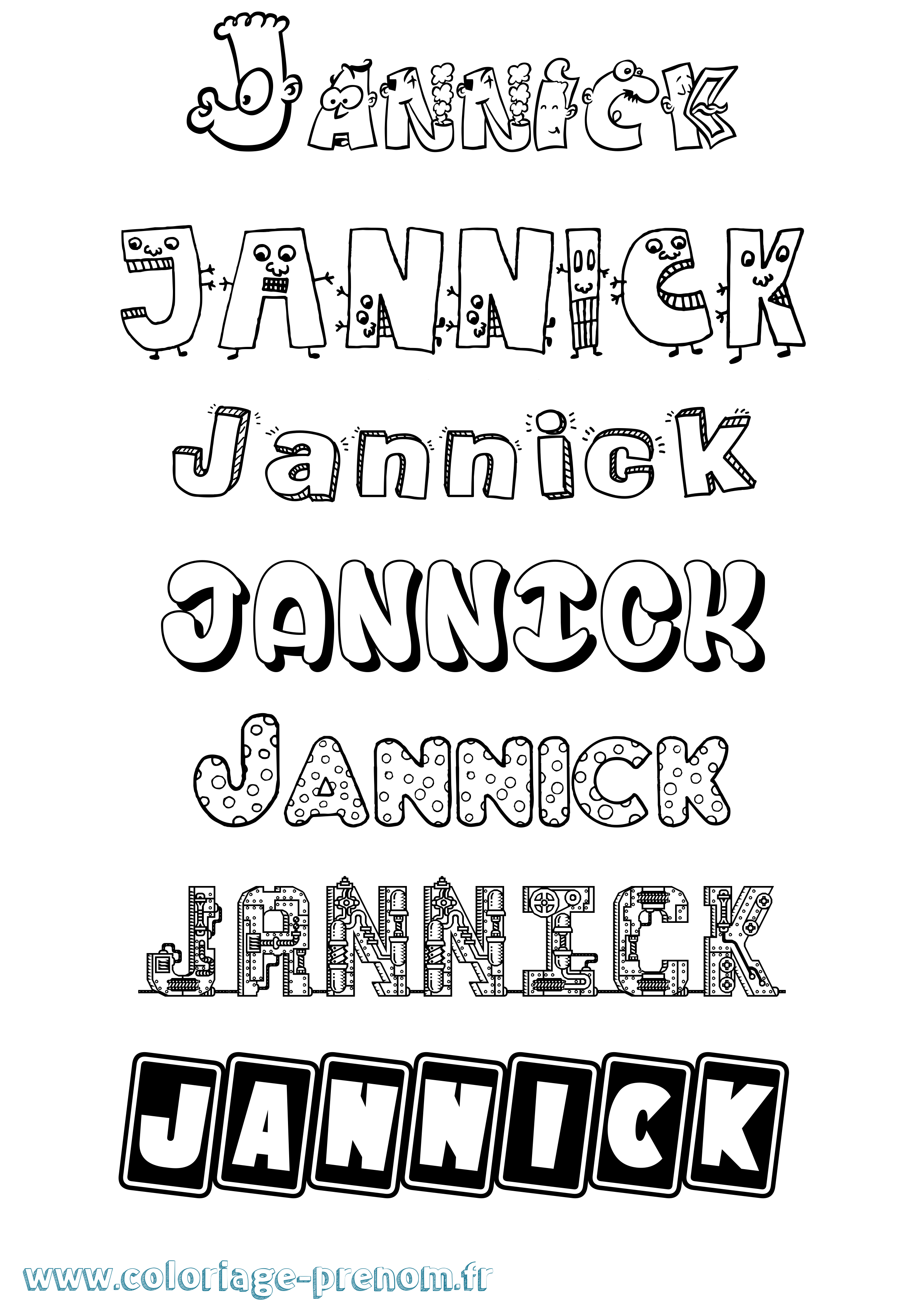 Coloriage Jannick Fun Coloriage prénom Jannick Fun