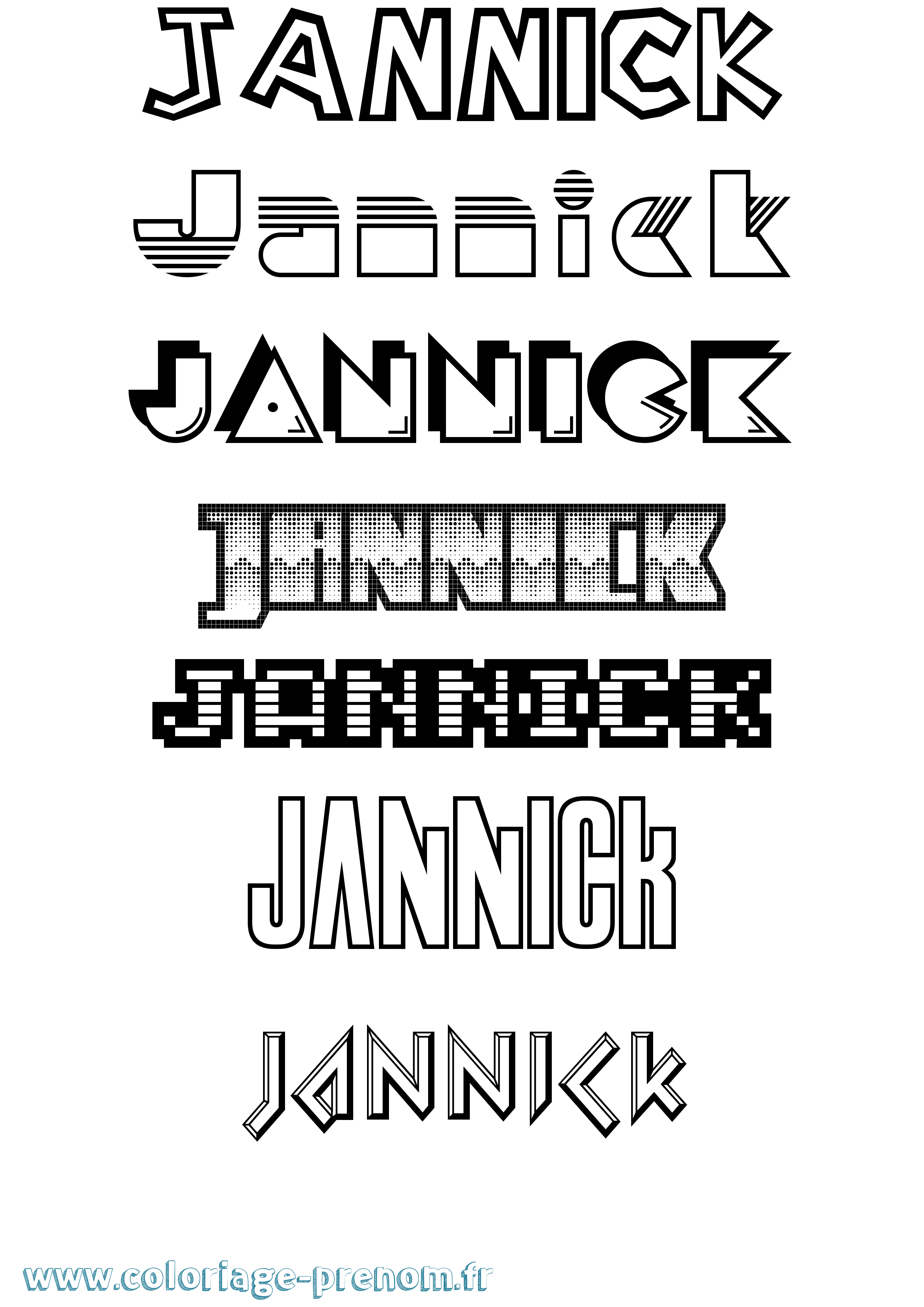 Coloriage Jannick Jeux Vidéos Coloriage prénom Jannick Jeux Vidéos