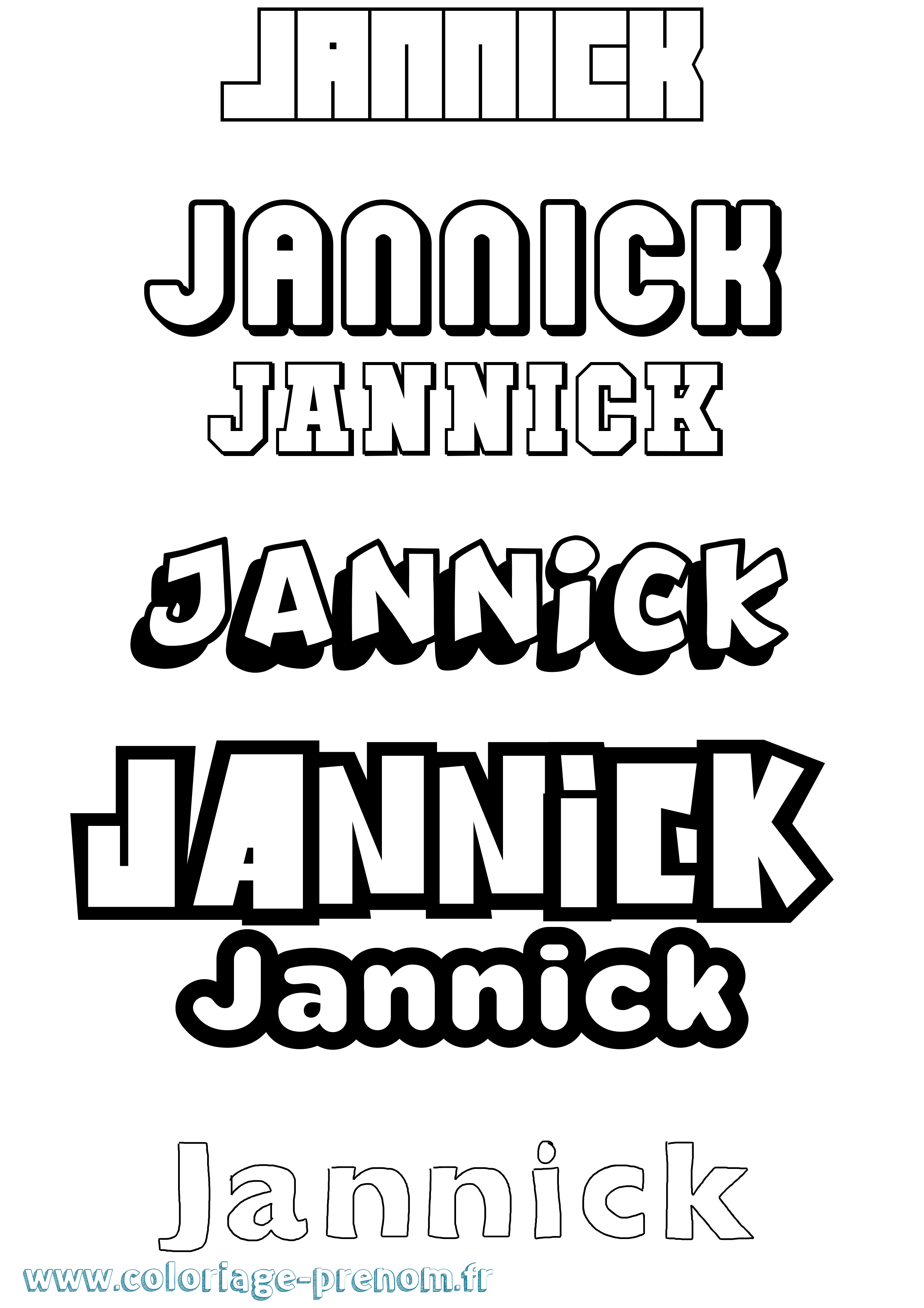 Coloriage Jannick Simple Coloriage prénom Jannick Simple