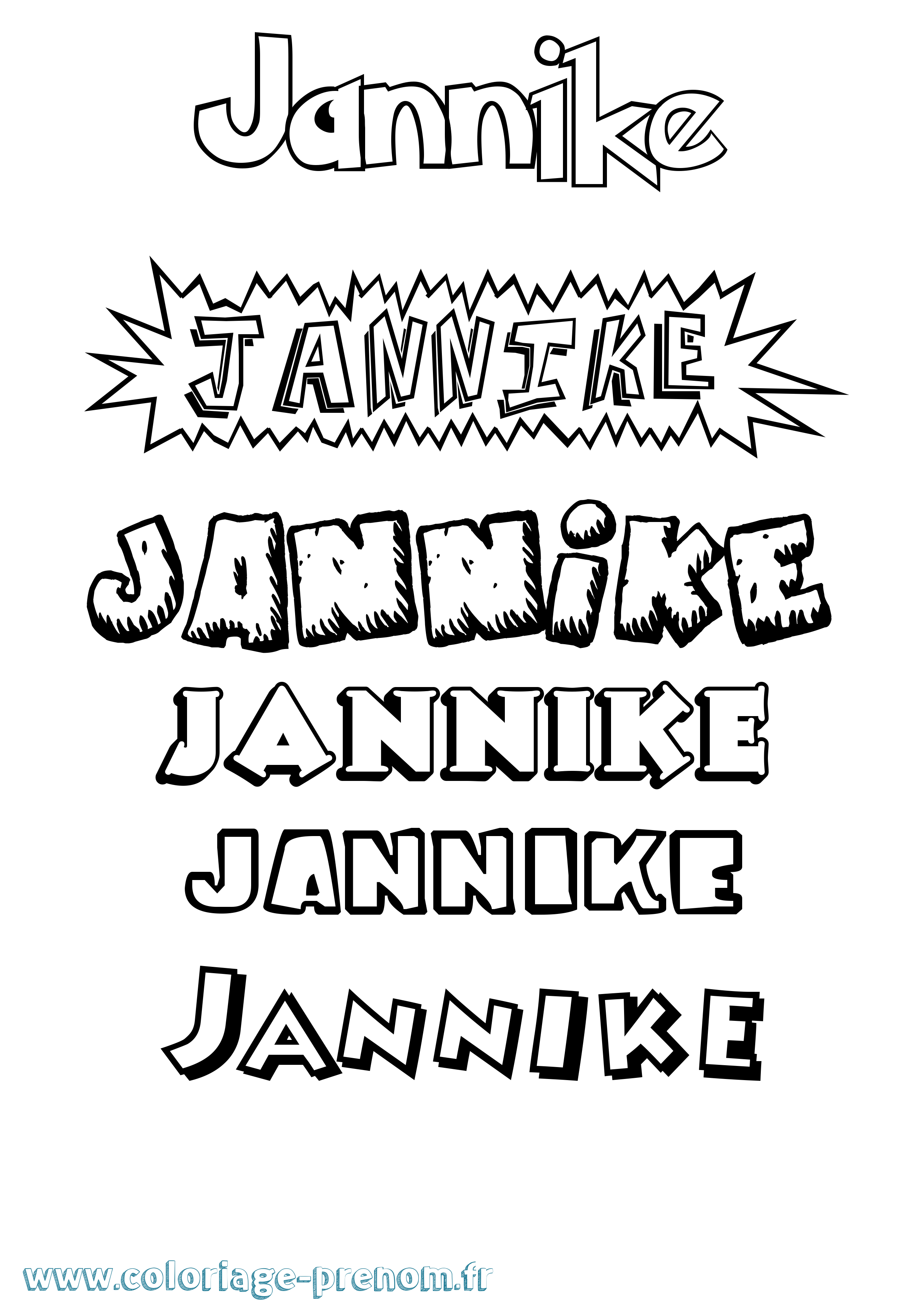 Coloriage Jannike Dessin Animé Coloriage prénom Jannike Dessin Animé