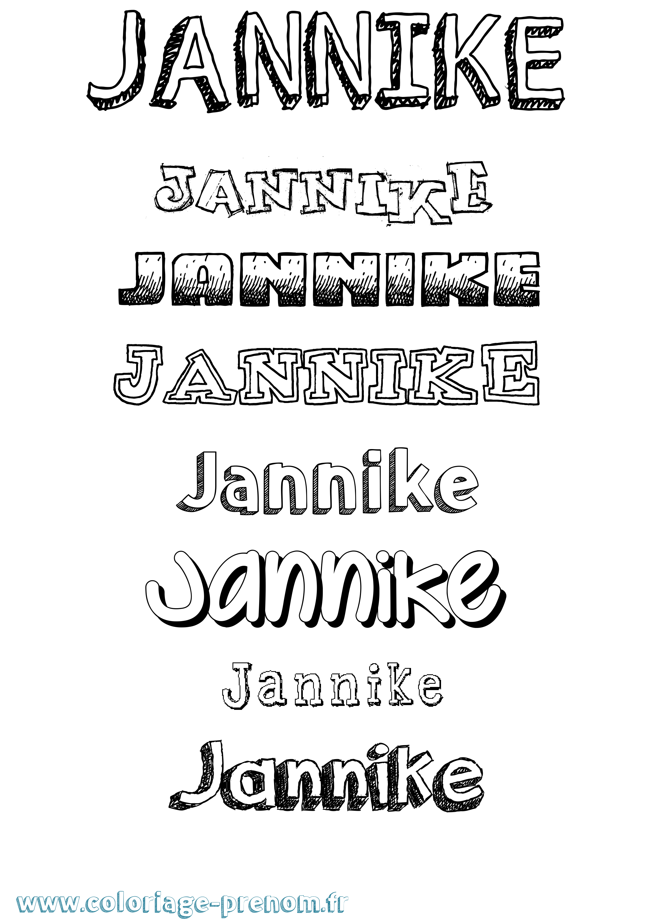 Coloriage Jannike Dessiné Coloriage prénom Jannike Dessiné
