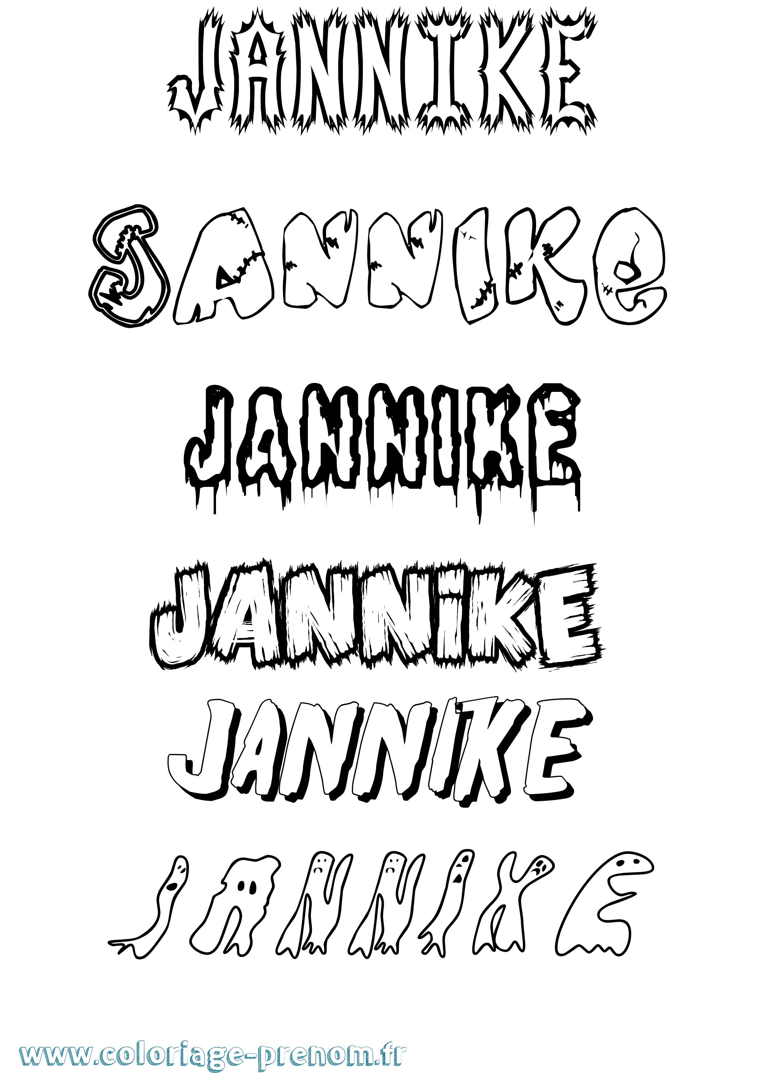 Coloriage Jannike Frisson Coloriage prénom Jannike Frisson