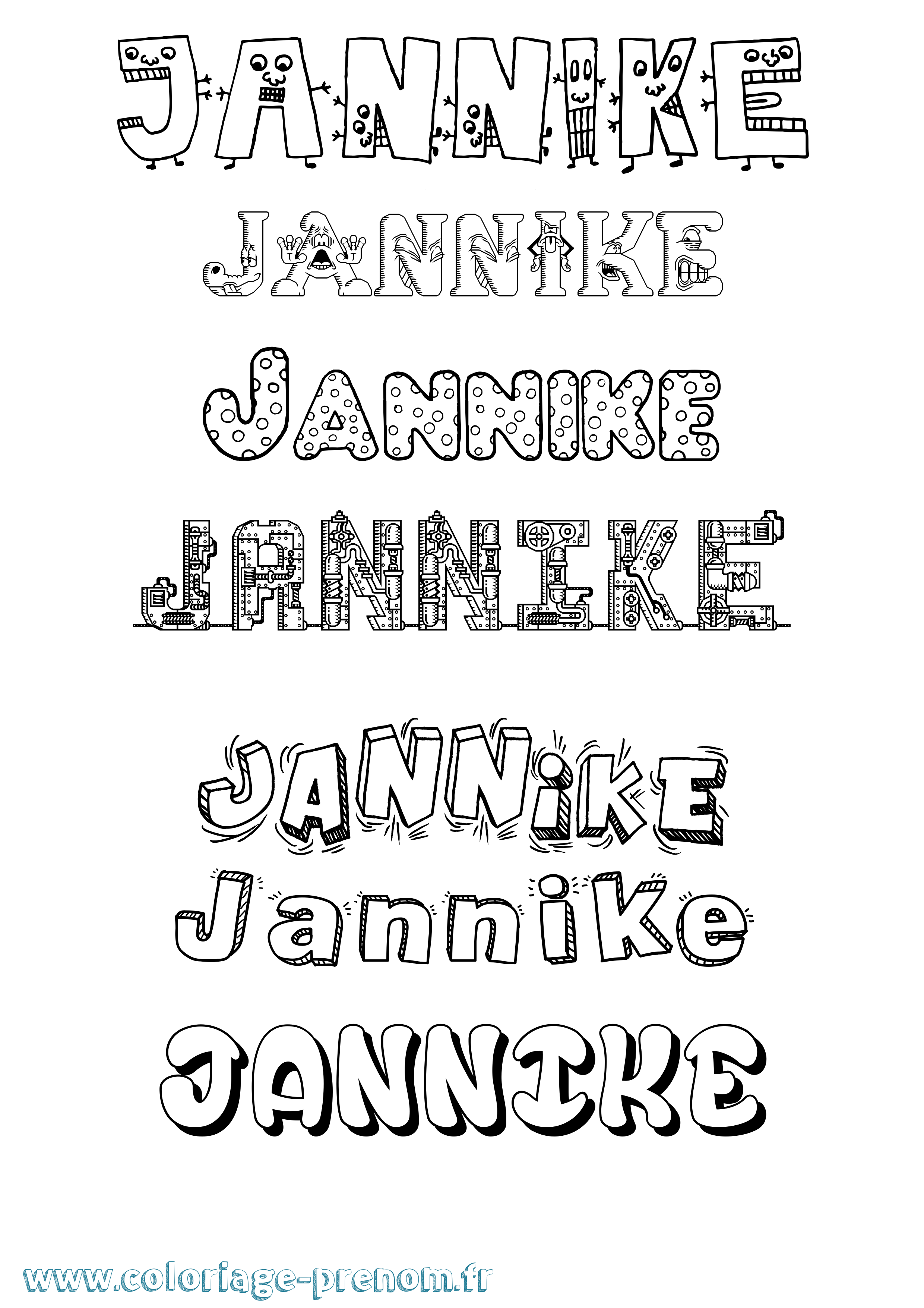 Coloriage Jannike Fun Coloriage prénom Jannike Fun