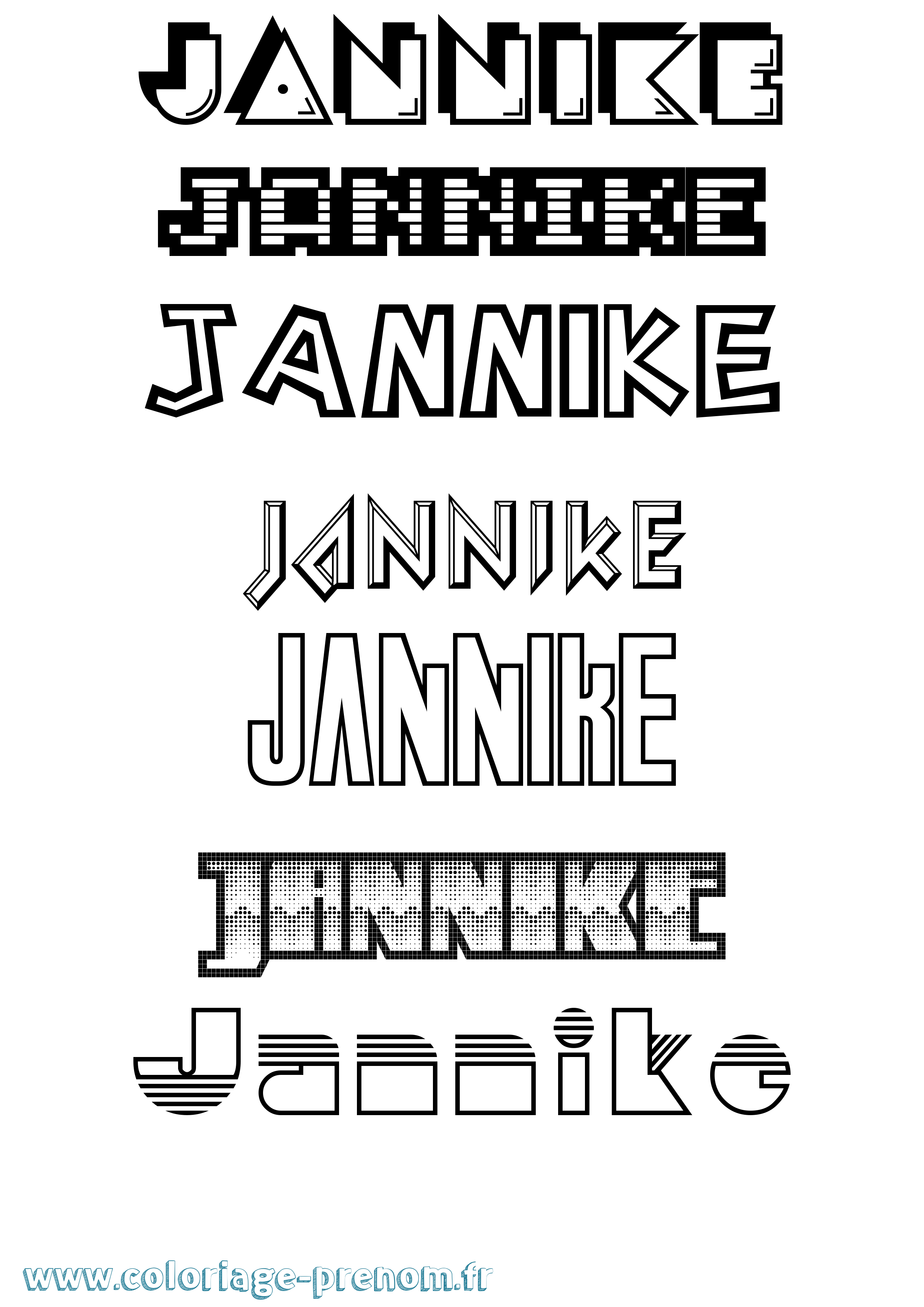 Coloriage Jannike Jeux Vidéos Coloriage prénom Jannike Jeux Vidéos