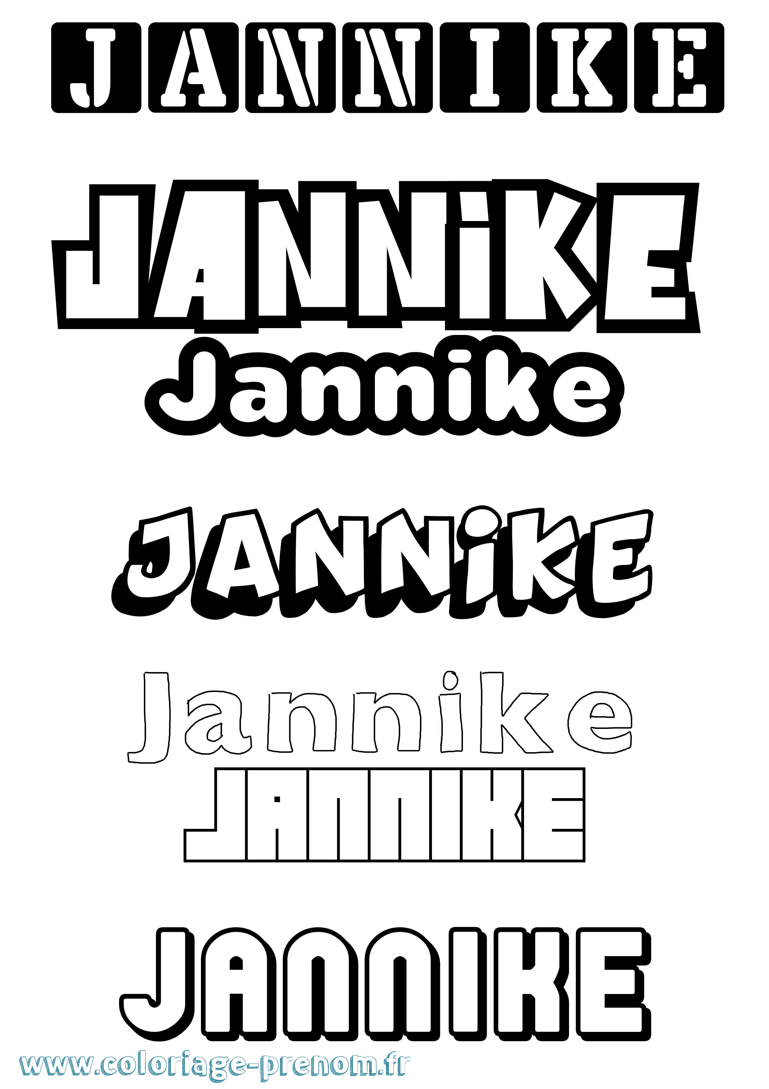 Coloriage Jannike Simple Coloriage prénom Jannike Simple