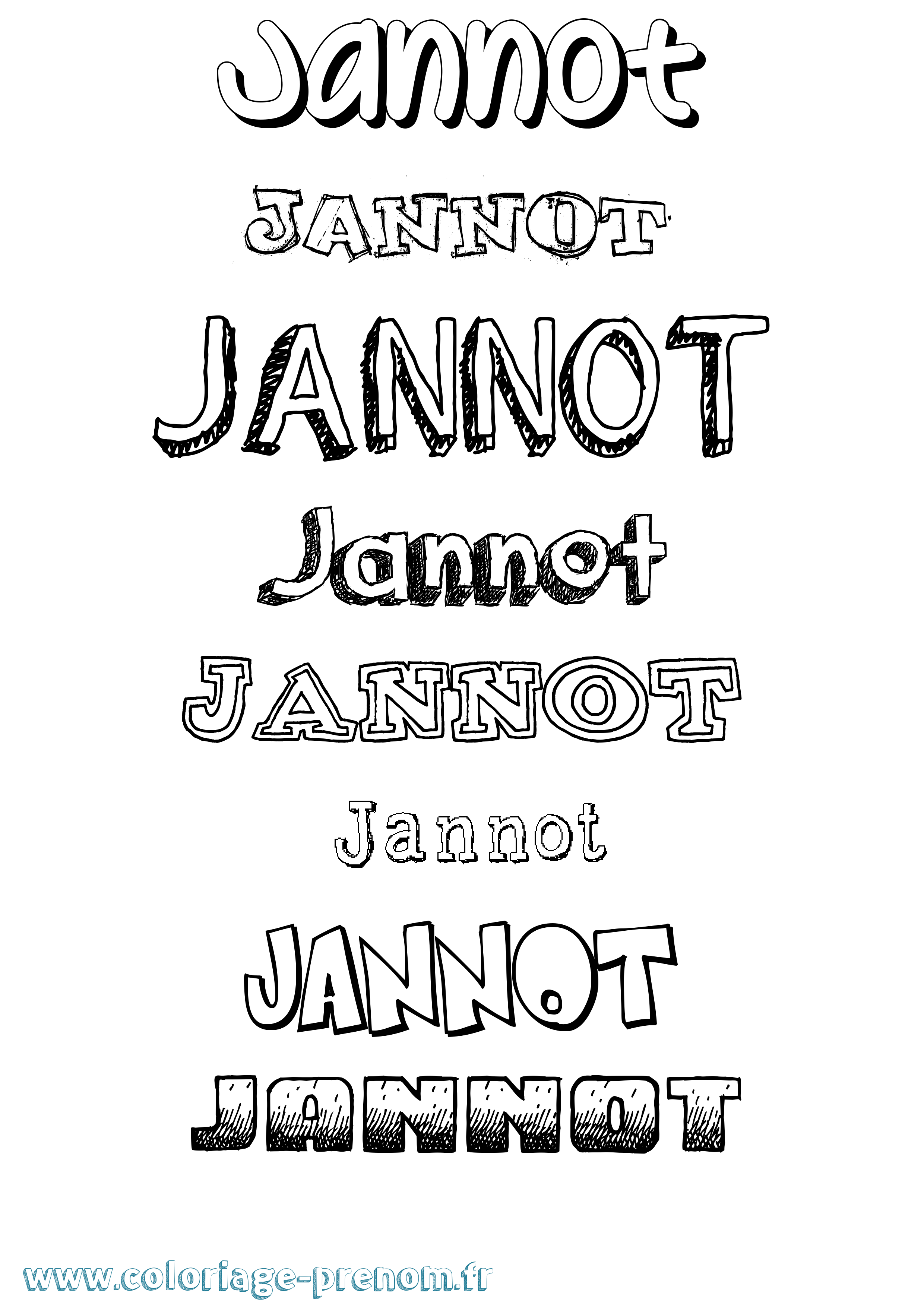 Coloriage Jannot Dessiné Coloriage prénom Jannot Dessiné