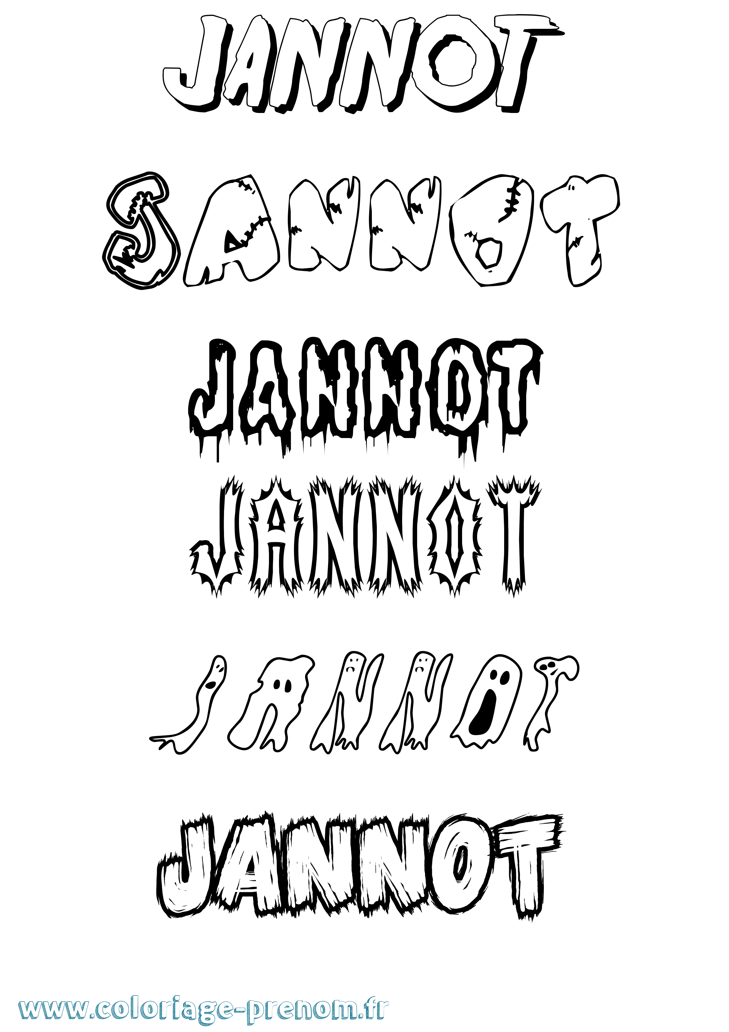 Coloriage Jannot Frisson Coloriage prénom Jannot Frisson