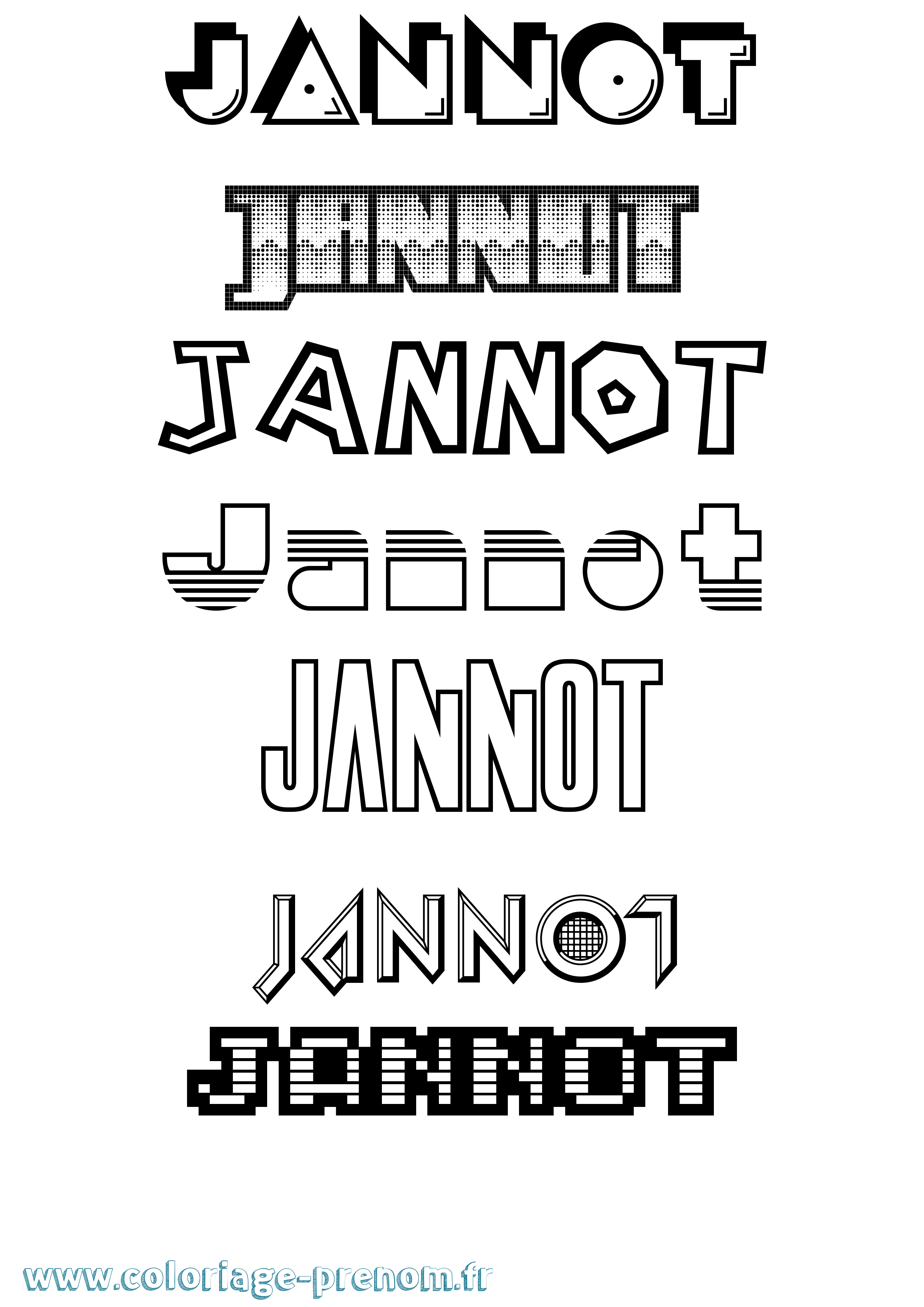 Coloriage Jannot Jeux Vidéos Coloriage prénom Jannot Jeux Vidéos