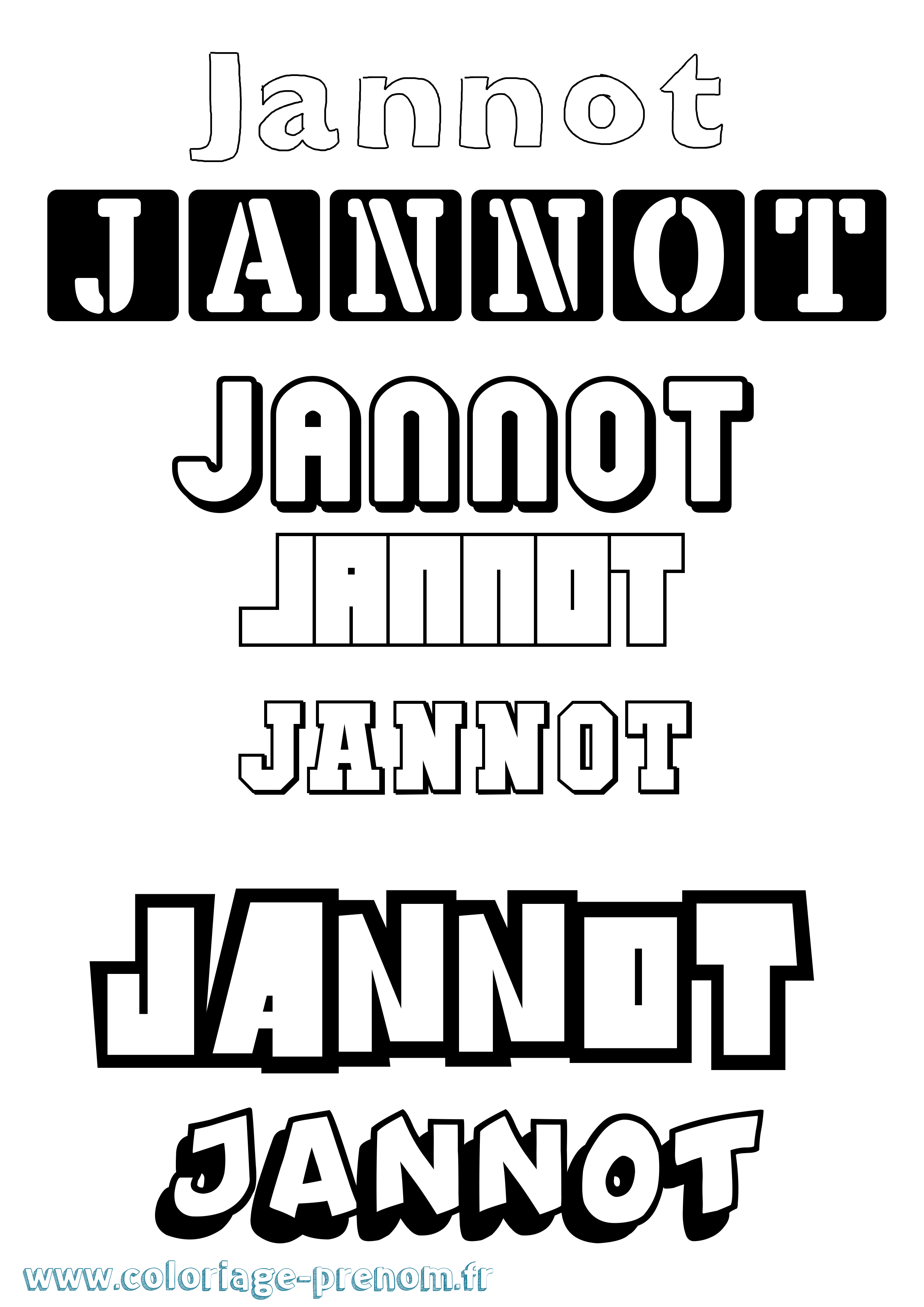 Coloriage Jannot Simple Coloriage prénom Jannot Simple