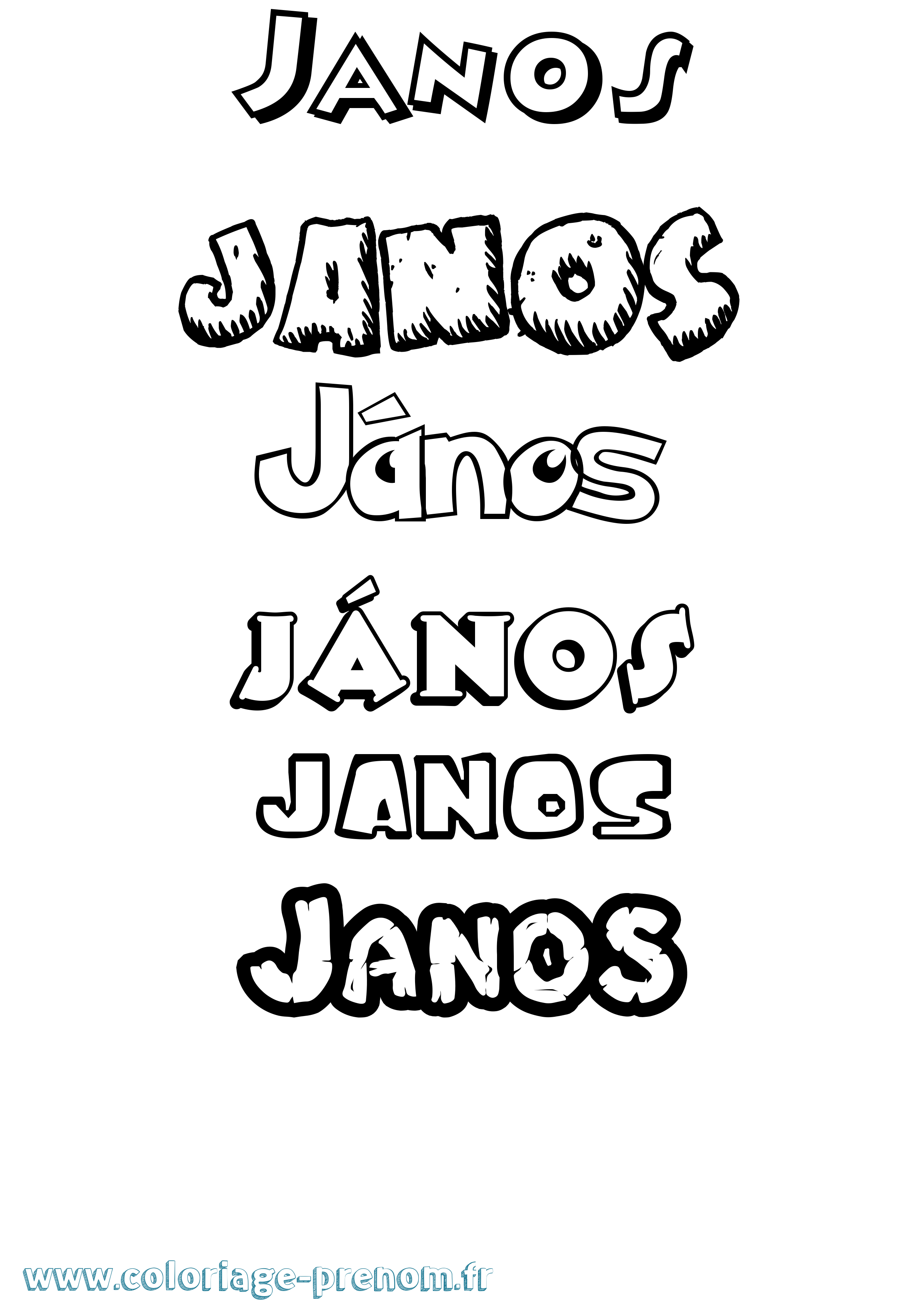 Coloriage János Dessin Animé Coloriage prénom János Dessin Animé