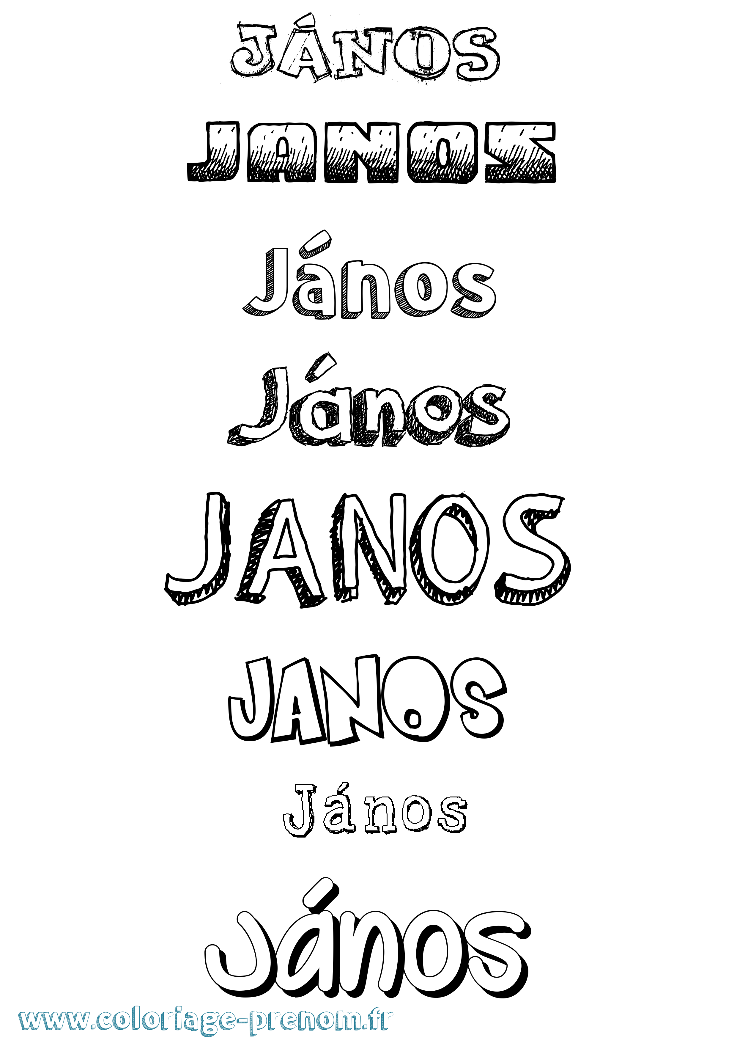 Coloriage János Dessiné Coloriage prénom János Dessiné