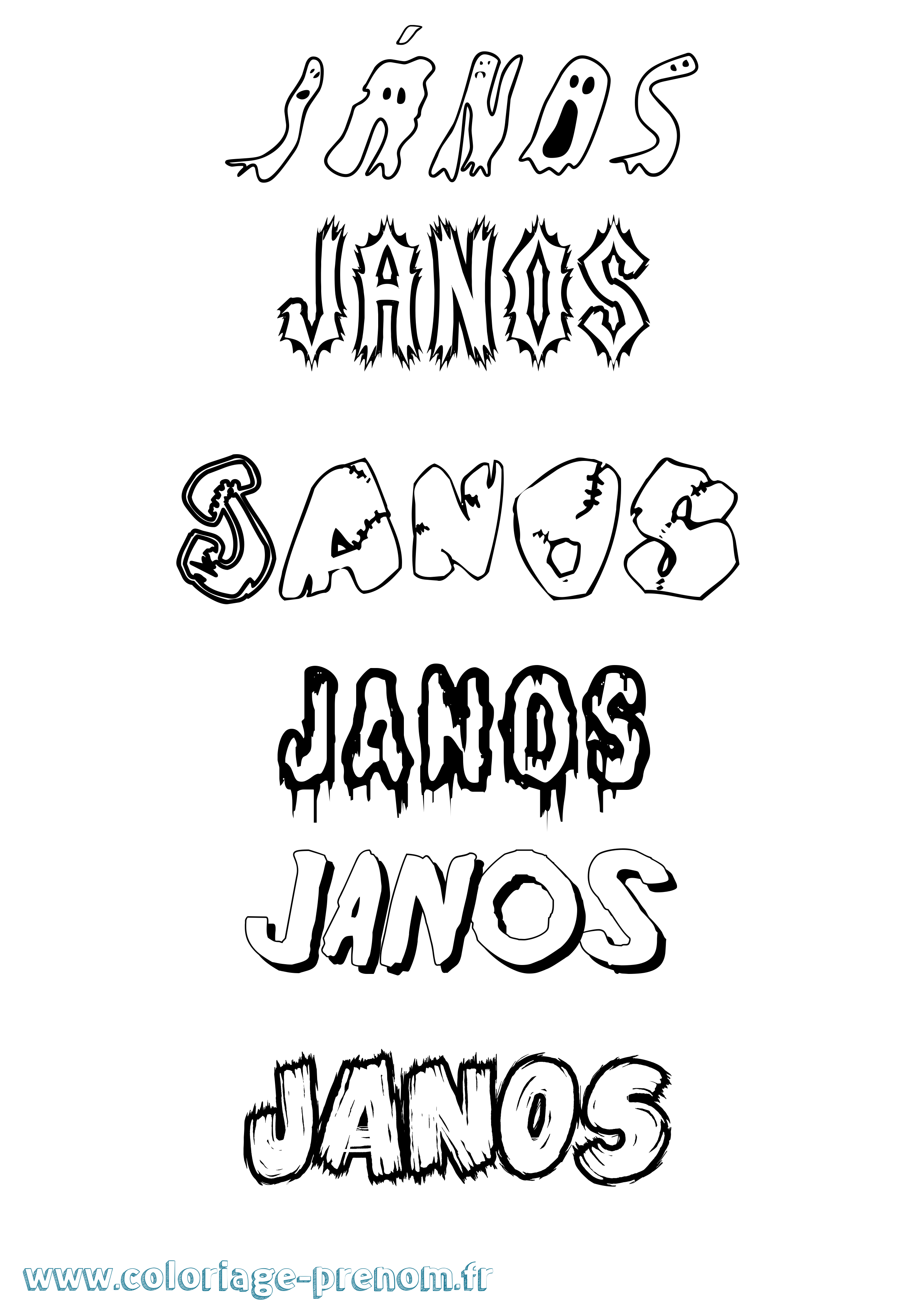 Coloriage János Frisson Coloriage prénom János Frisson