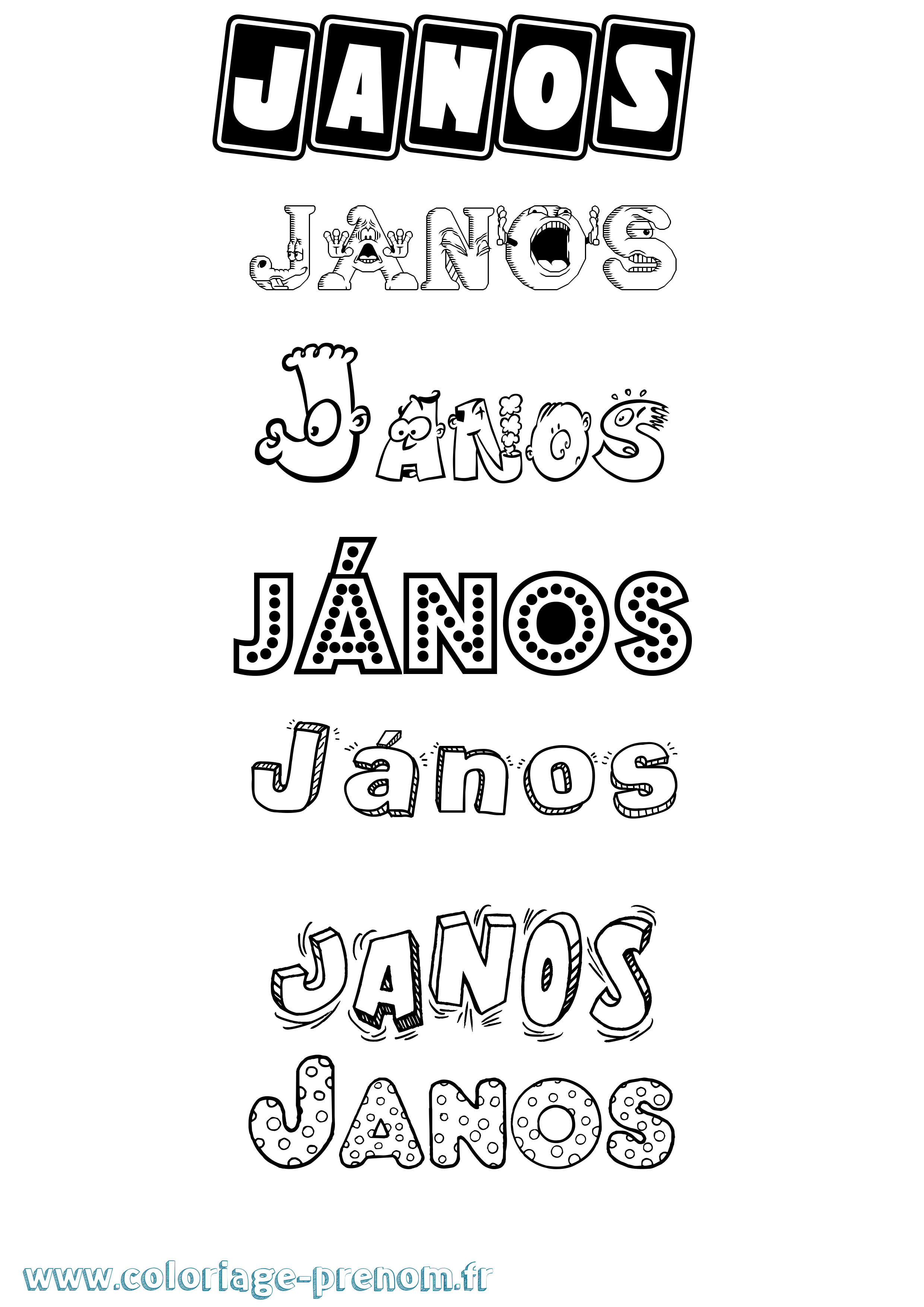 Coloriage János Fun Coloriage prénom János Fun