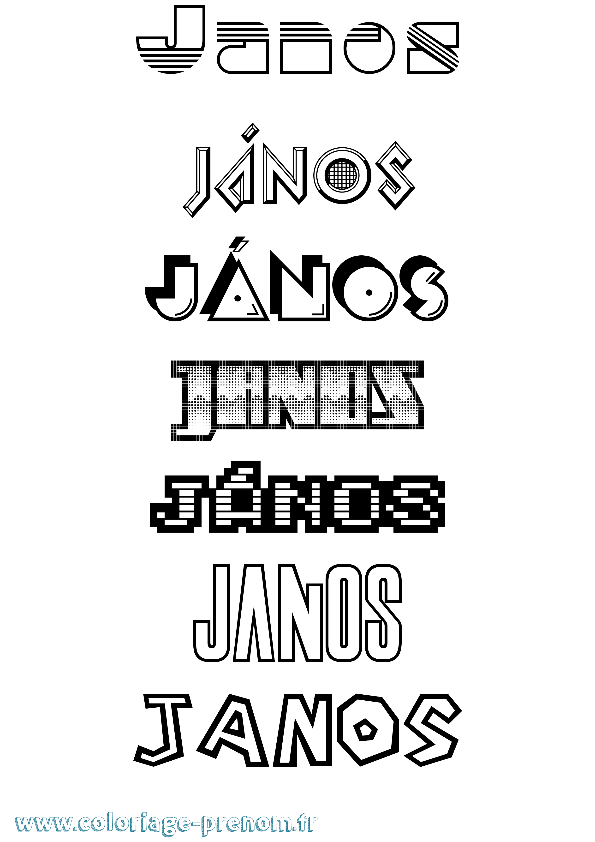 Coloriage János Jeux Vidéos Coloriage prénom János Jeux Vidéos