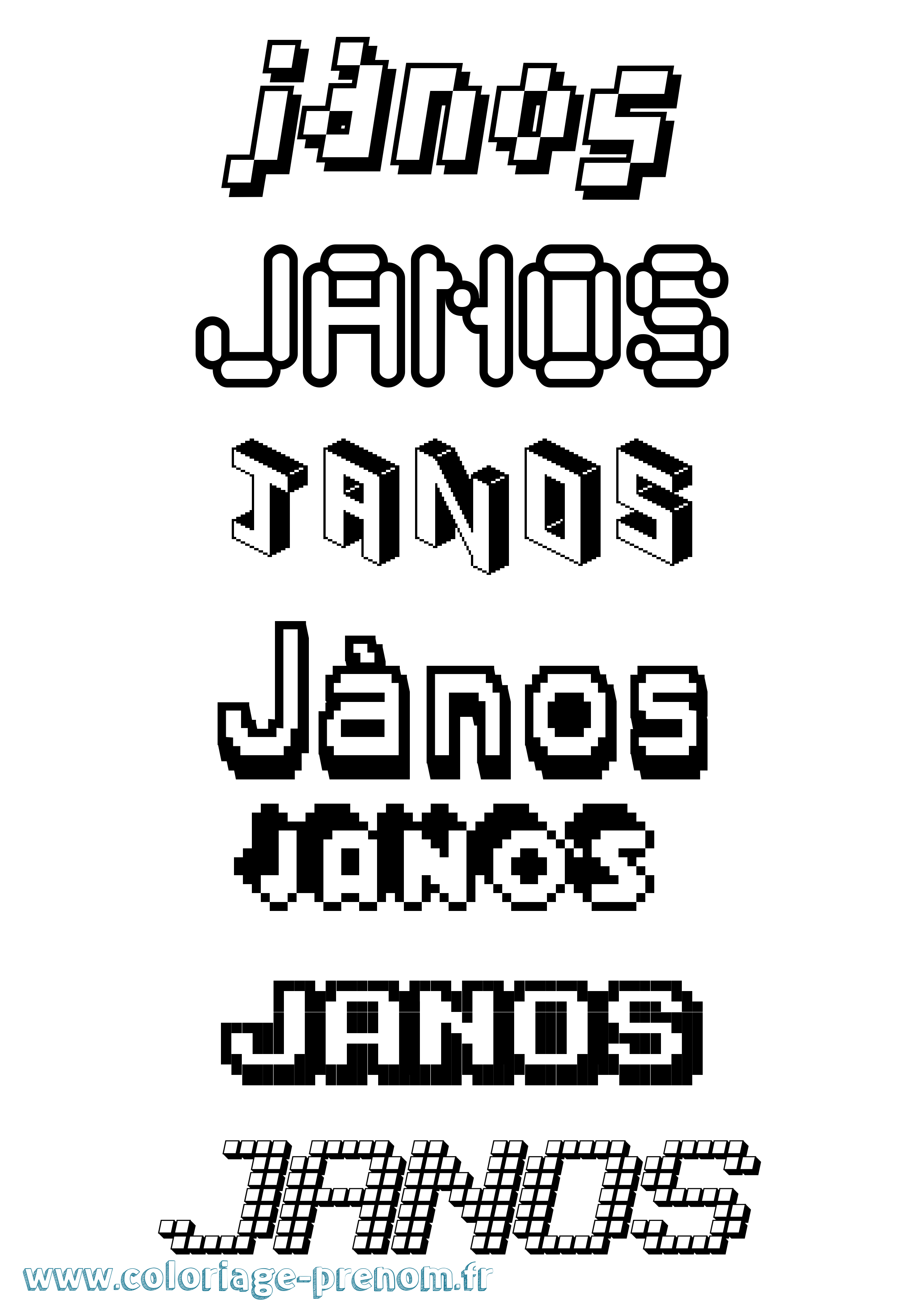 Coloriage János Pixel Coloriage prénom János Pixel