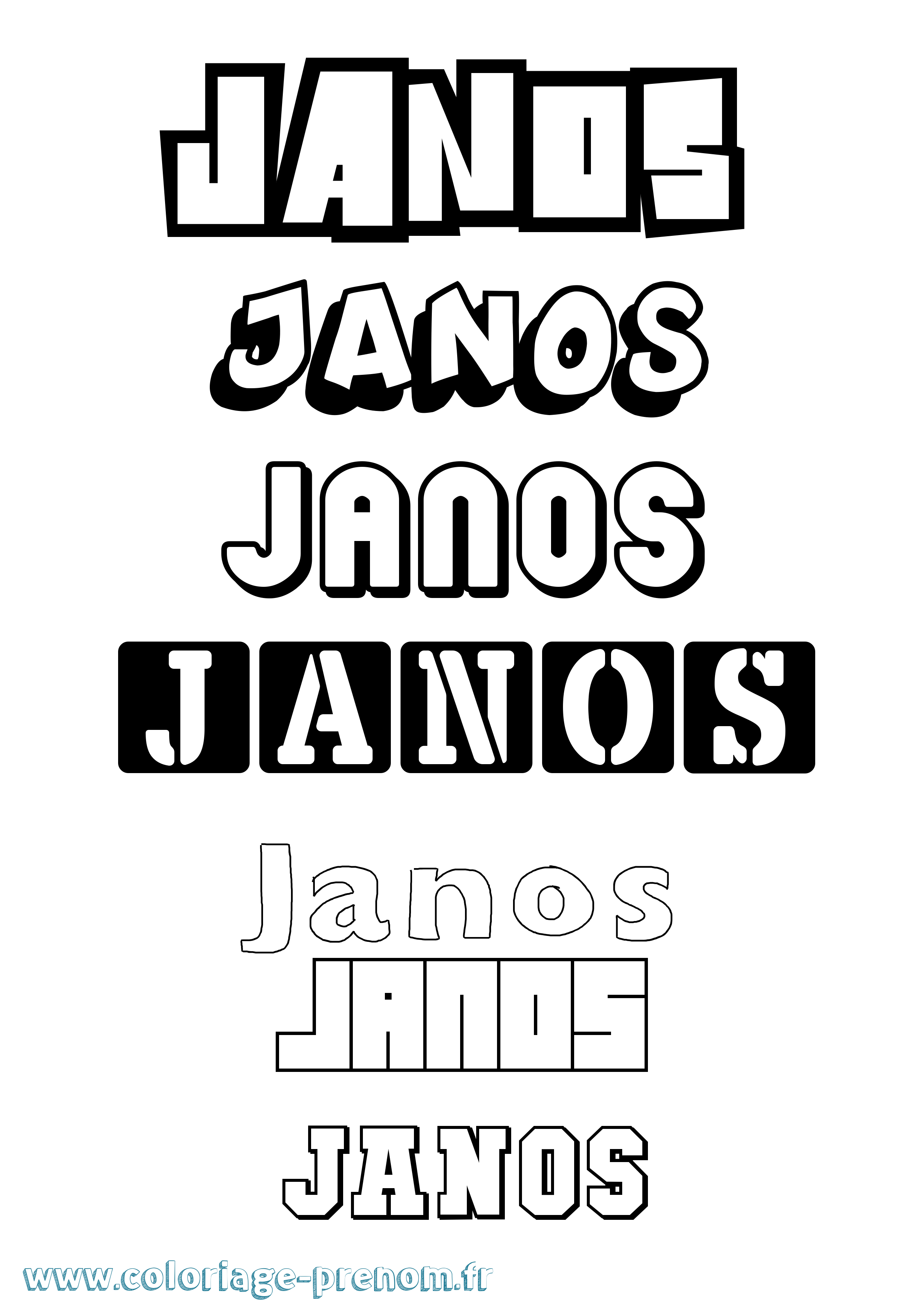 Coloriage János Simple Coloriage prénom János Simple