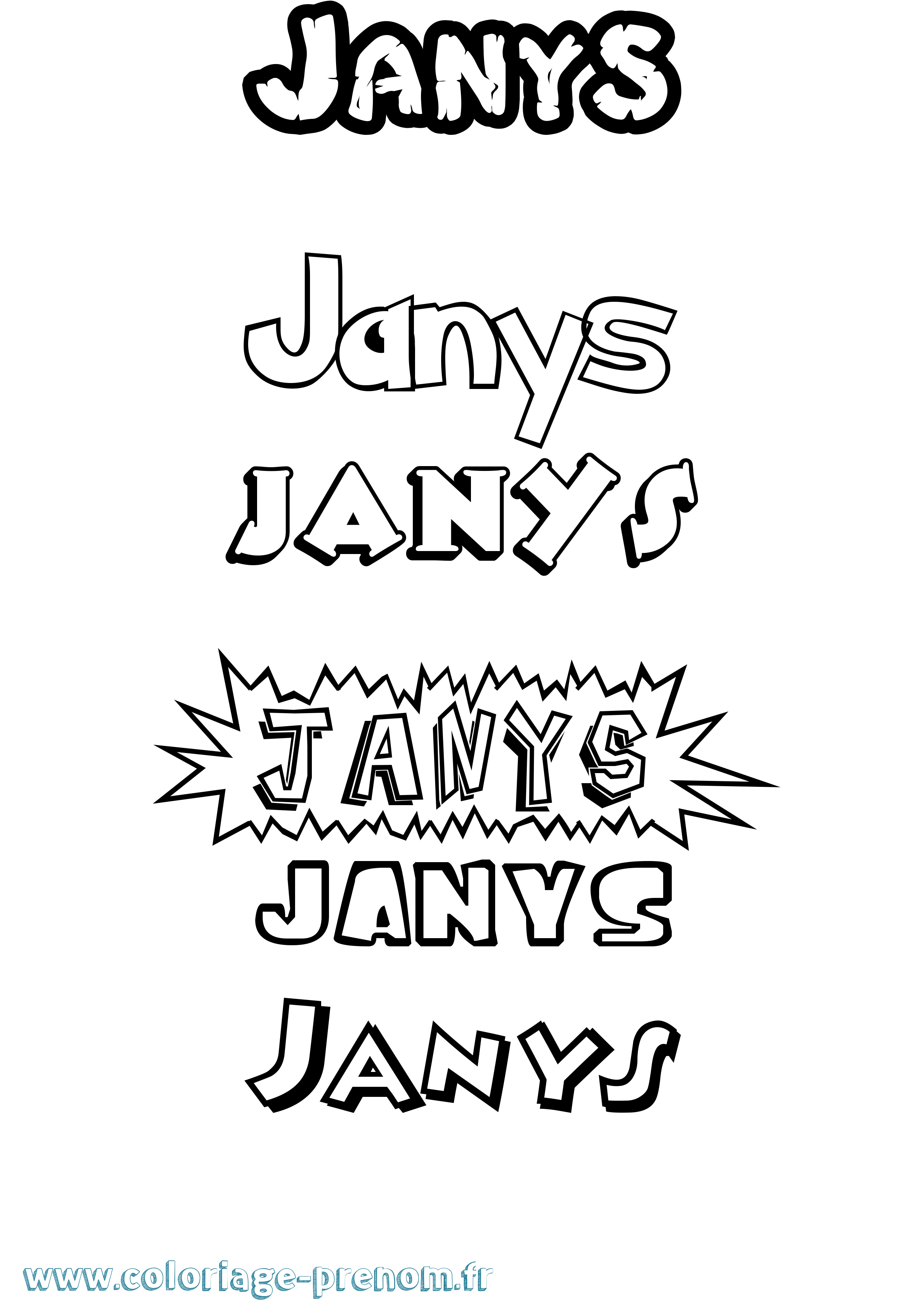 Coloriage Janys Dessin Animé Coloriage prénom Janys Dessin Animé