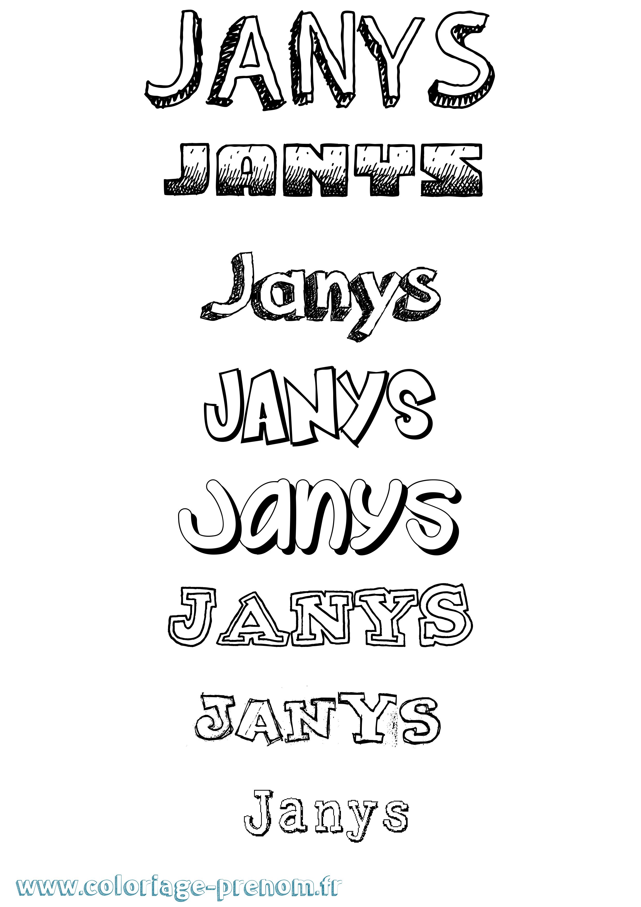 Coloriage Janys Dessiné Coloriage prénom Janys Dessiné