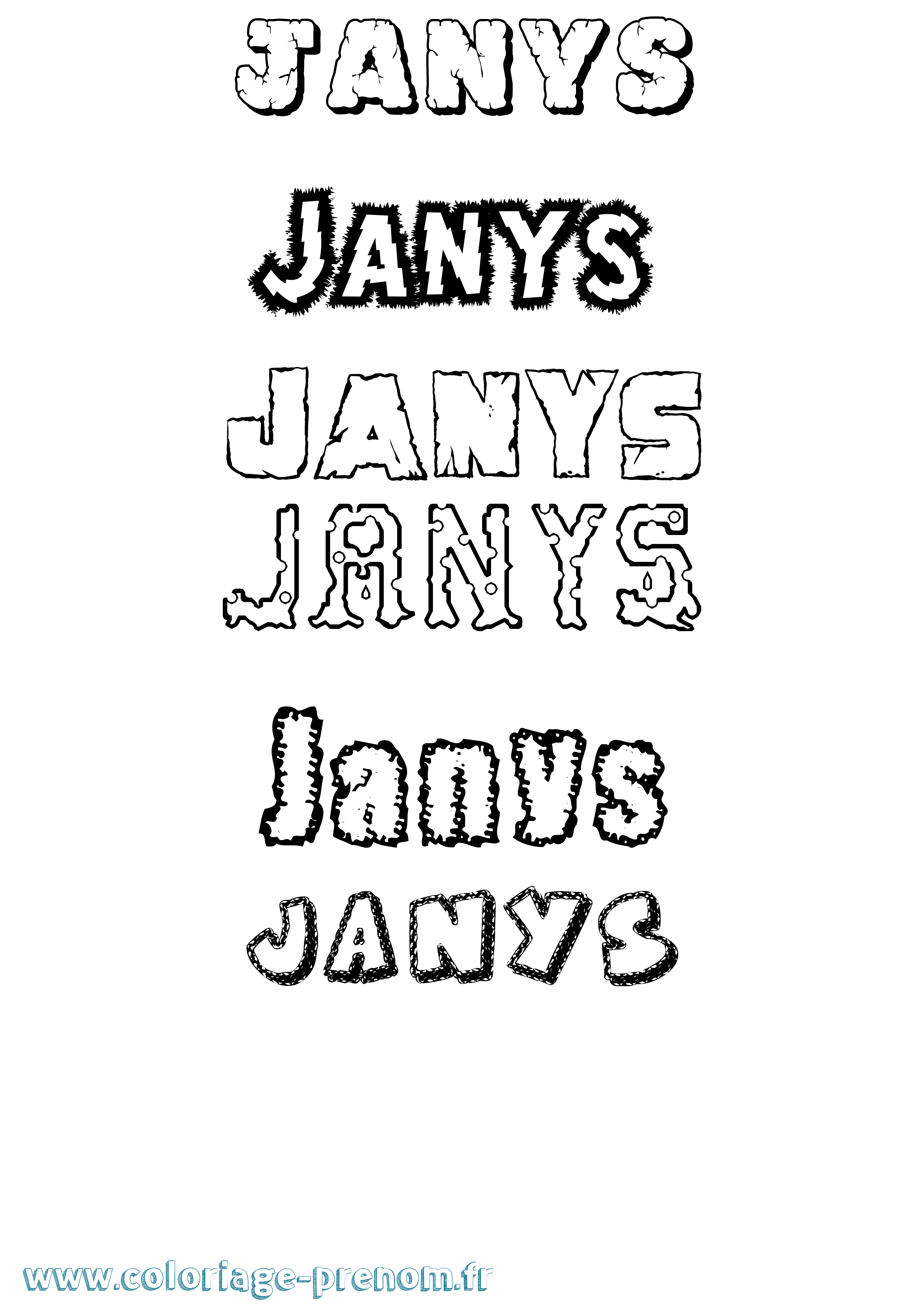 Coloriage Janys Destructuré Coloriage prénom Janys Destructuré