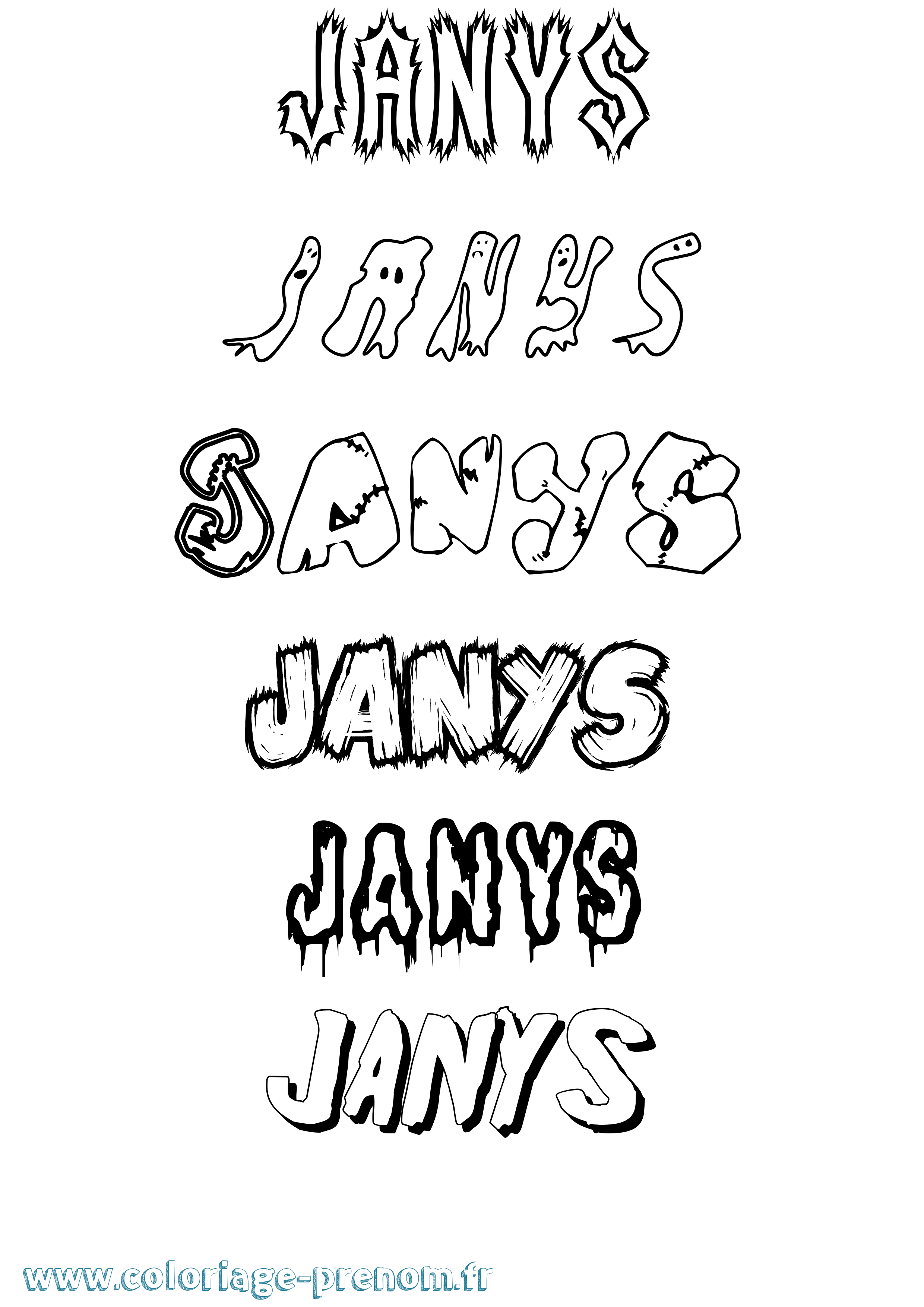 Coloriage Janys Frisson Coloriage prénom Janys Frisson