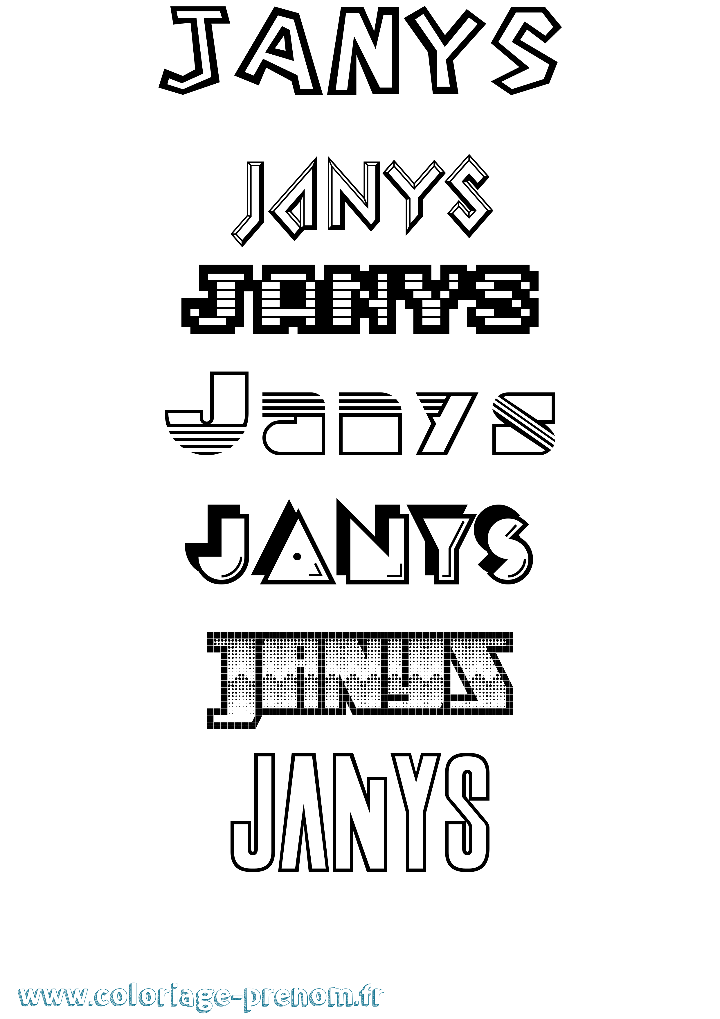 Coloriage Janys Jeux Vidéos Coloriage prénom Janys Jeux Vidéos