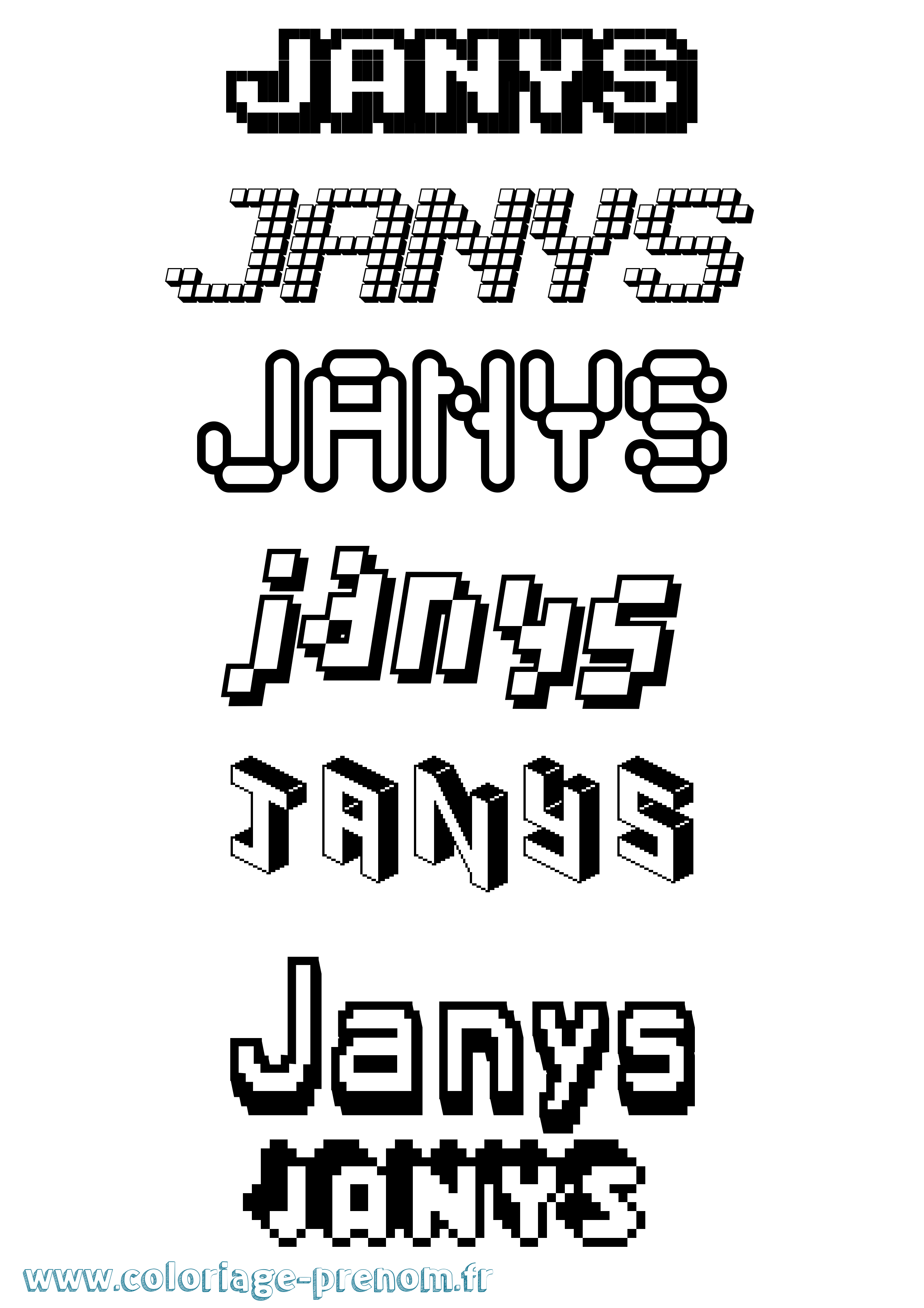 Coloriage Janys Pixel Coloriage prénom Janys Pixel