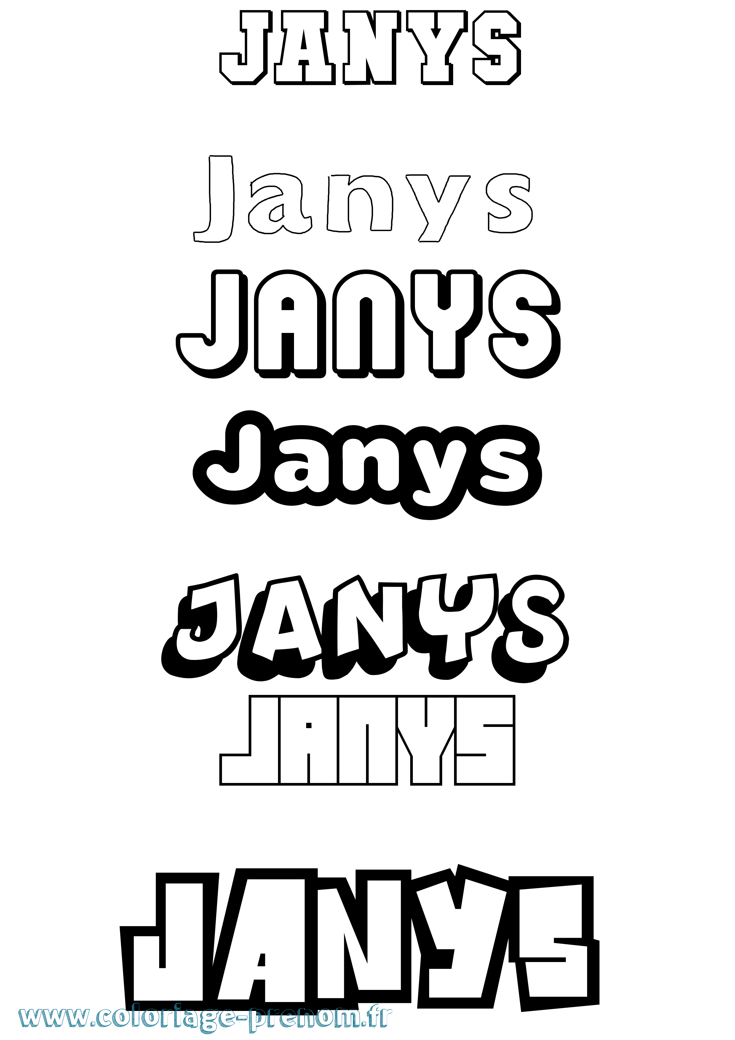 Coloriage Janys Simple Coloriage prénom Janys Simple