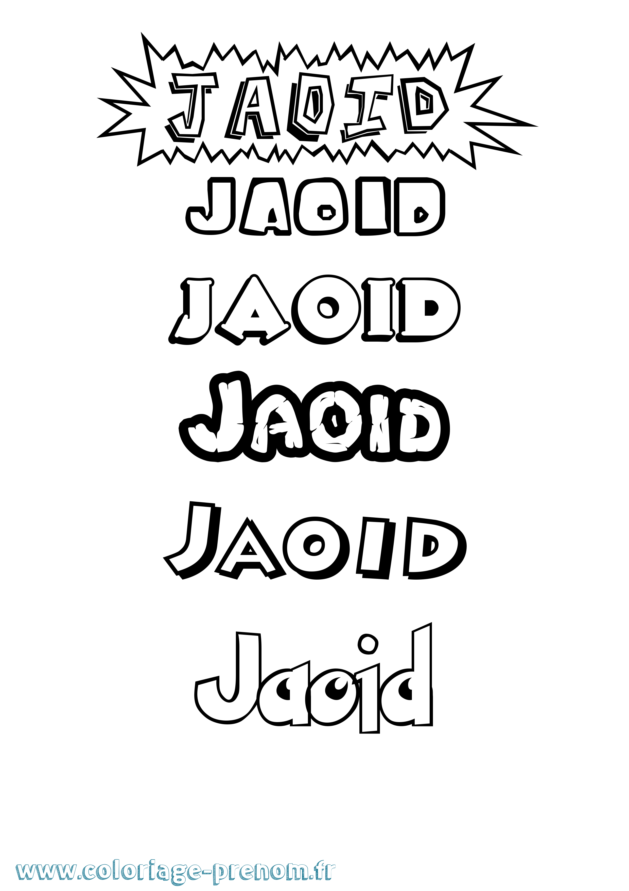 Coloriage Jaoid Dessin Animé Coloriage prénom Jaoid Dessin Animé