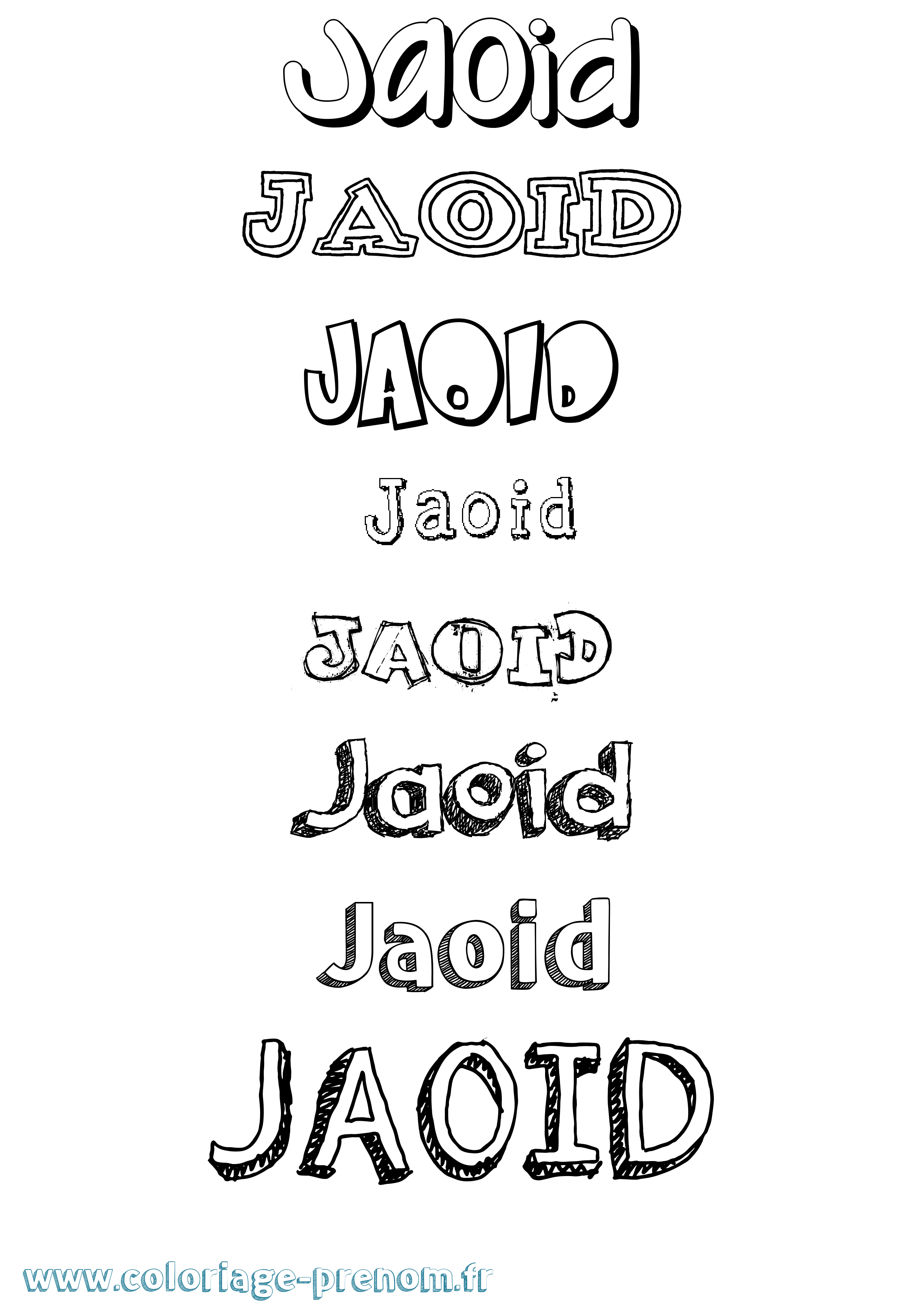 Coloriage Jaoid Dessiné Coloriage prénom Jaoid Dessiné