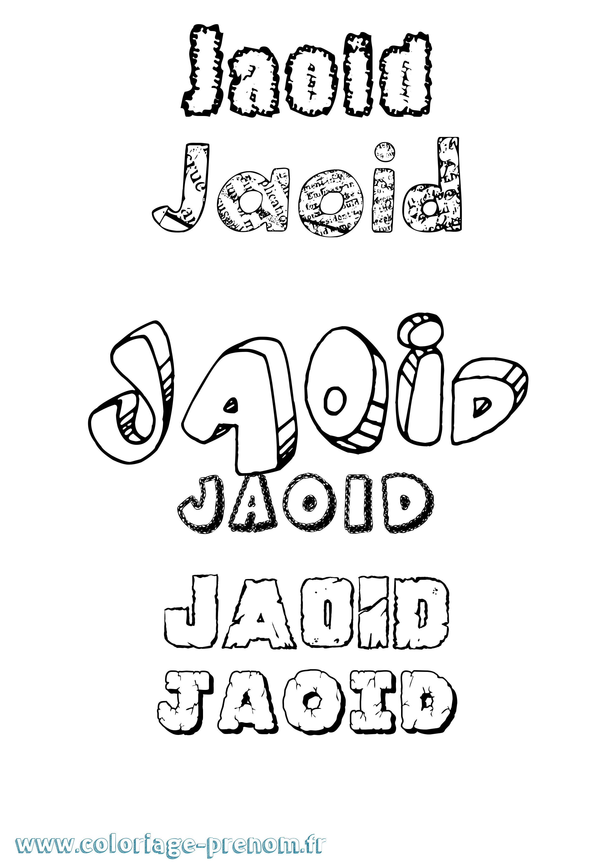 Coloriage Jaoid Destructuré Coloriage prénom Jaoid Destructuré