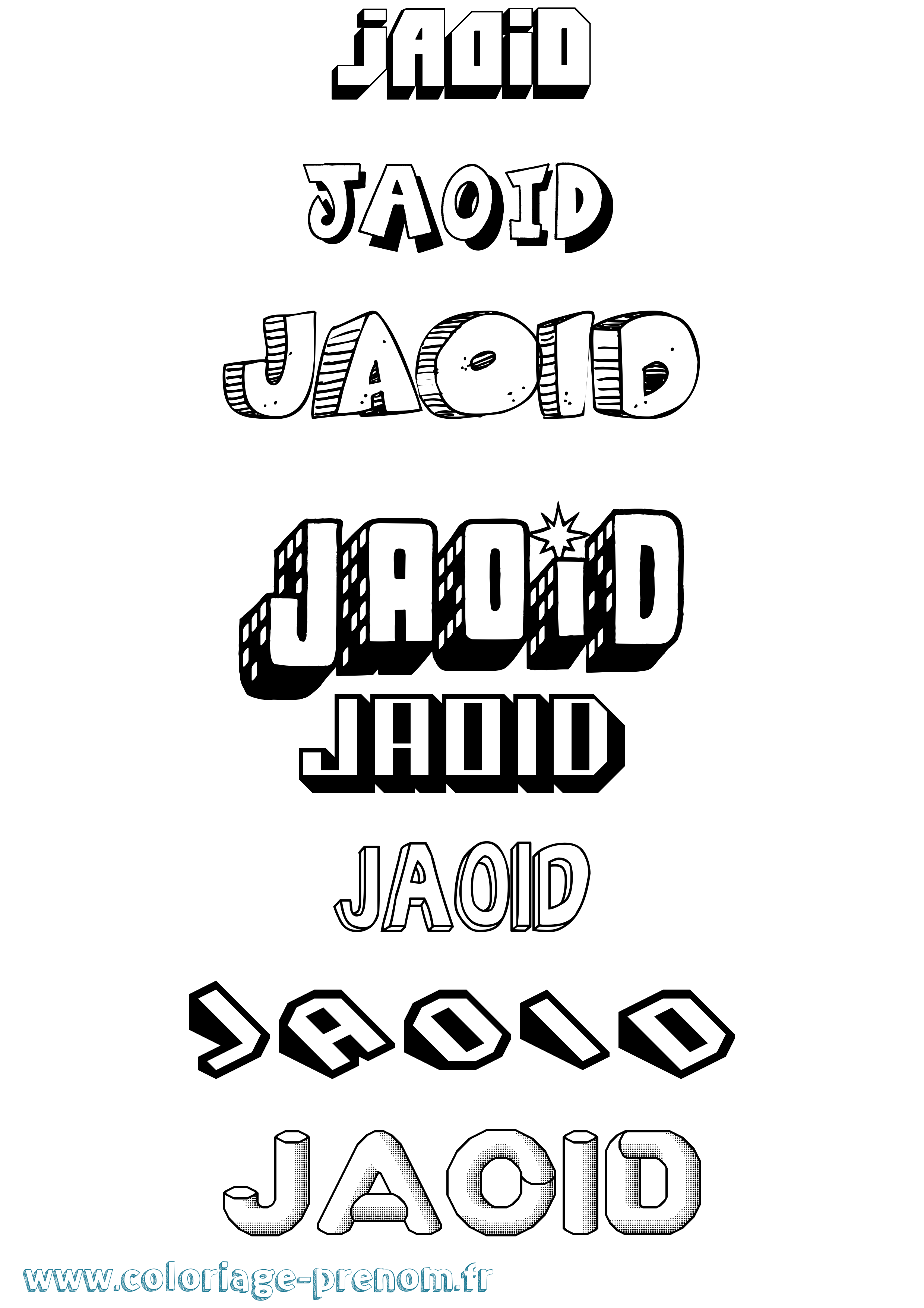Coloriage Jaoid Effet 3D Coloriage prénom Jaoid Effet 3D