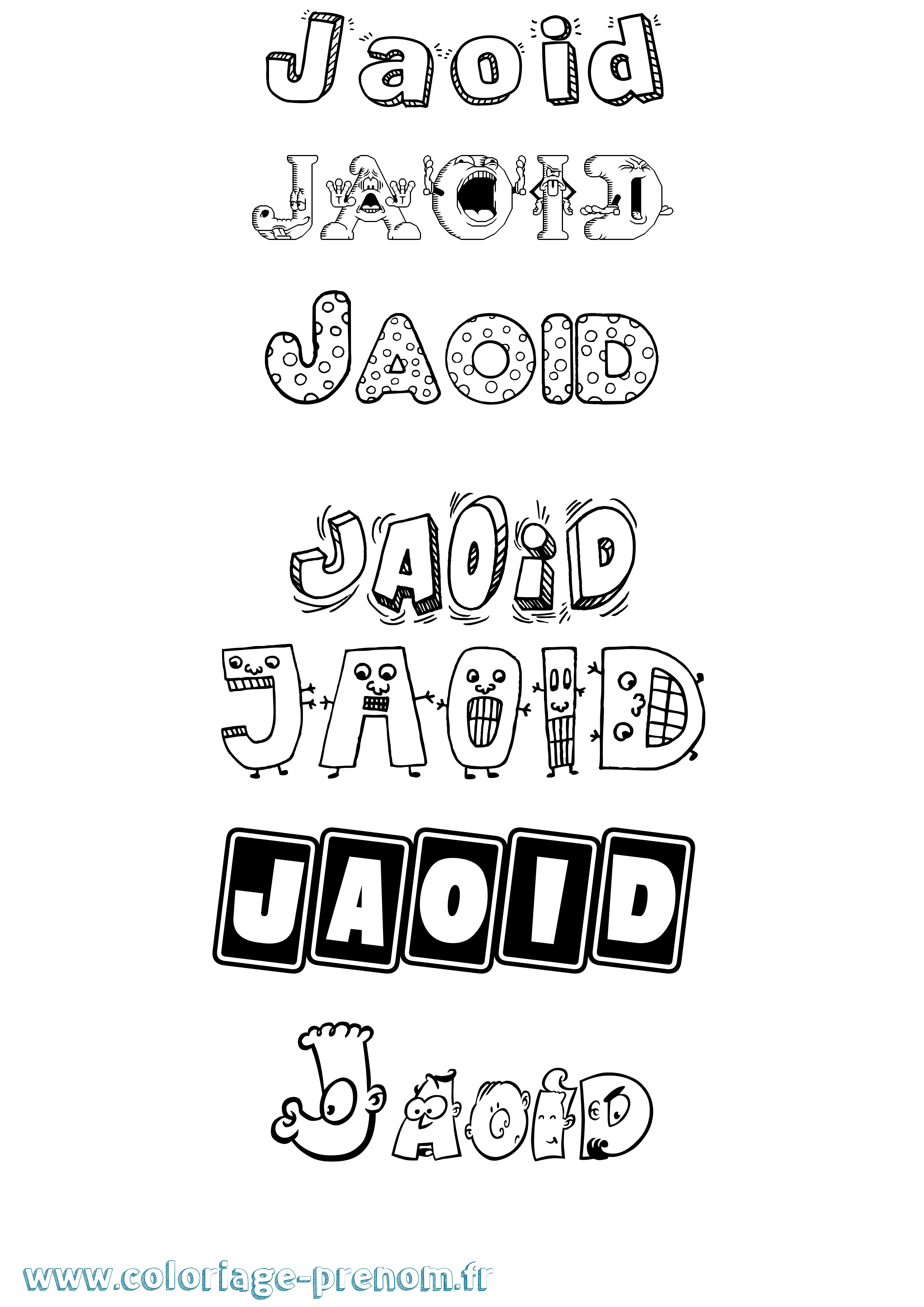 Coloriage Jaoid Fun Coloriage prénom Jaoid Fun