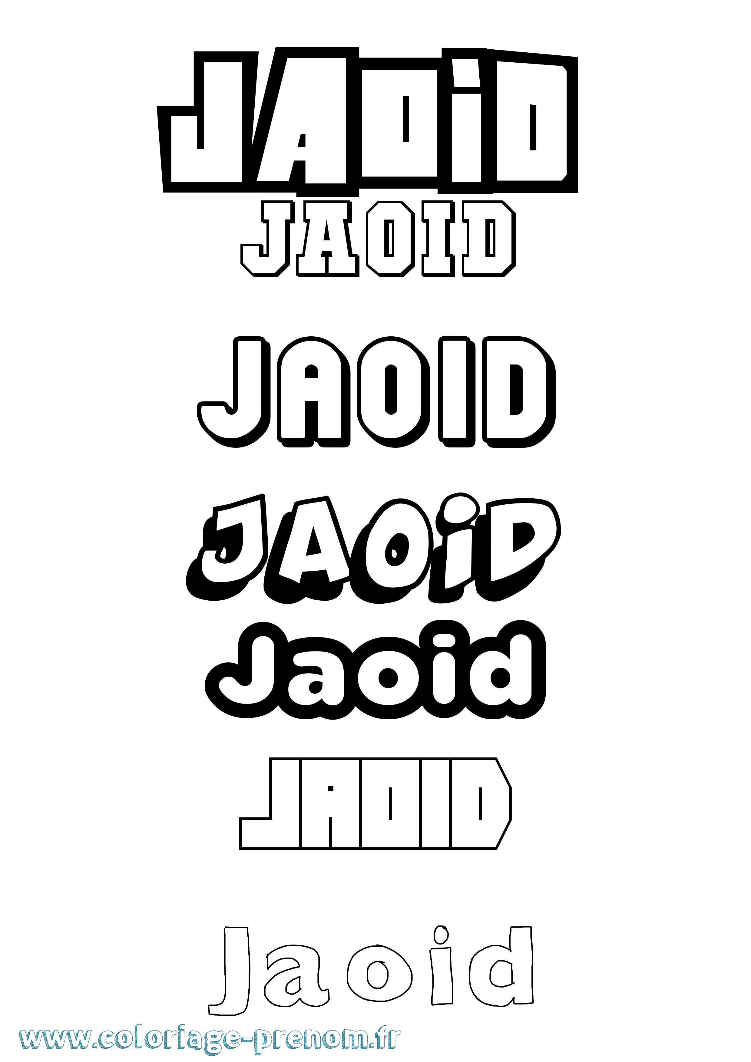 Coloriage Jaoid Simple Coloriage prénom Jaoid Simple