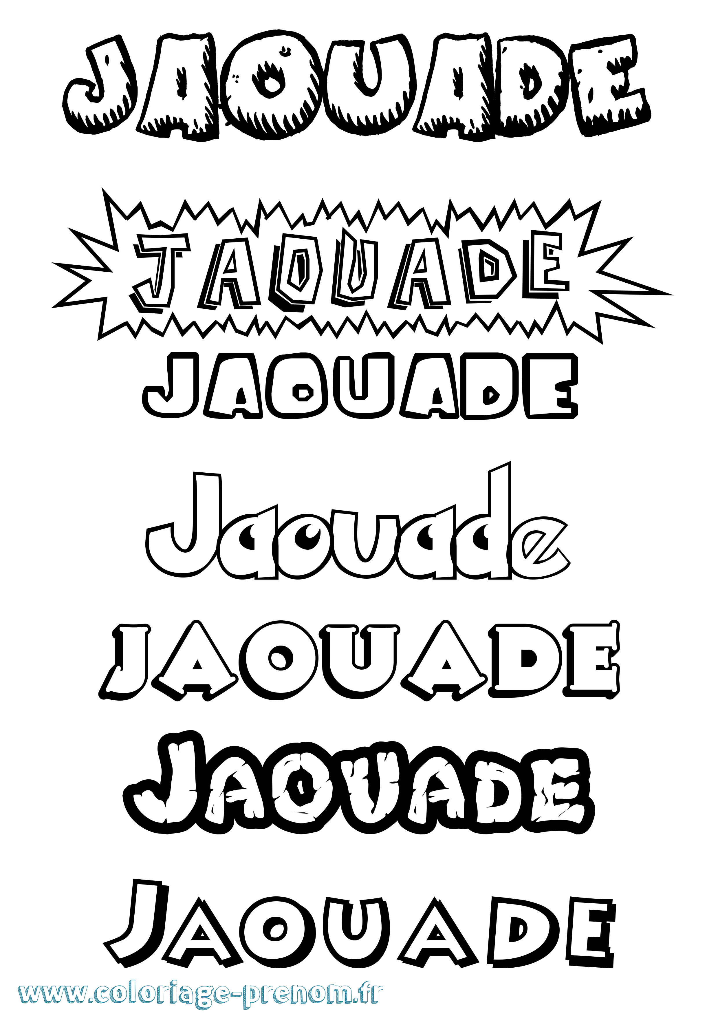 Coloriage Jaouade Dessin Animé Coloriage prénom Jaouade Dessin Animé