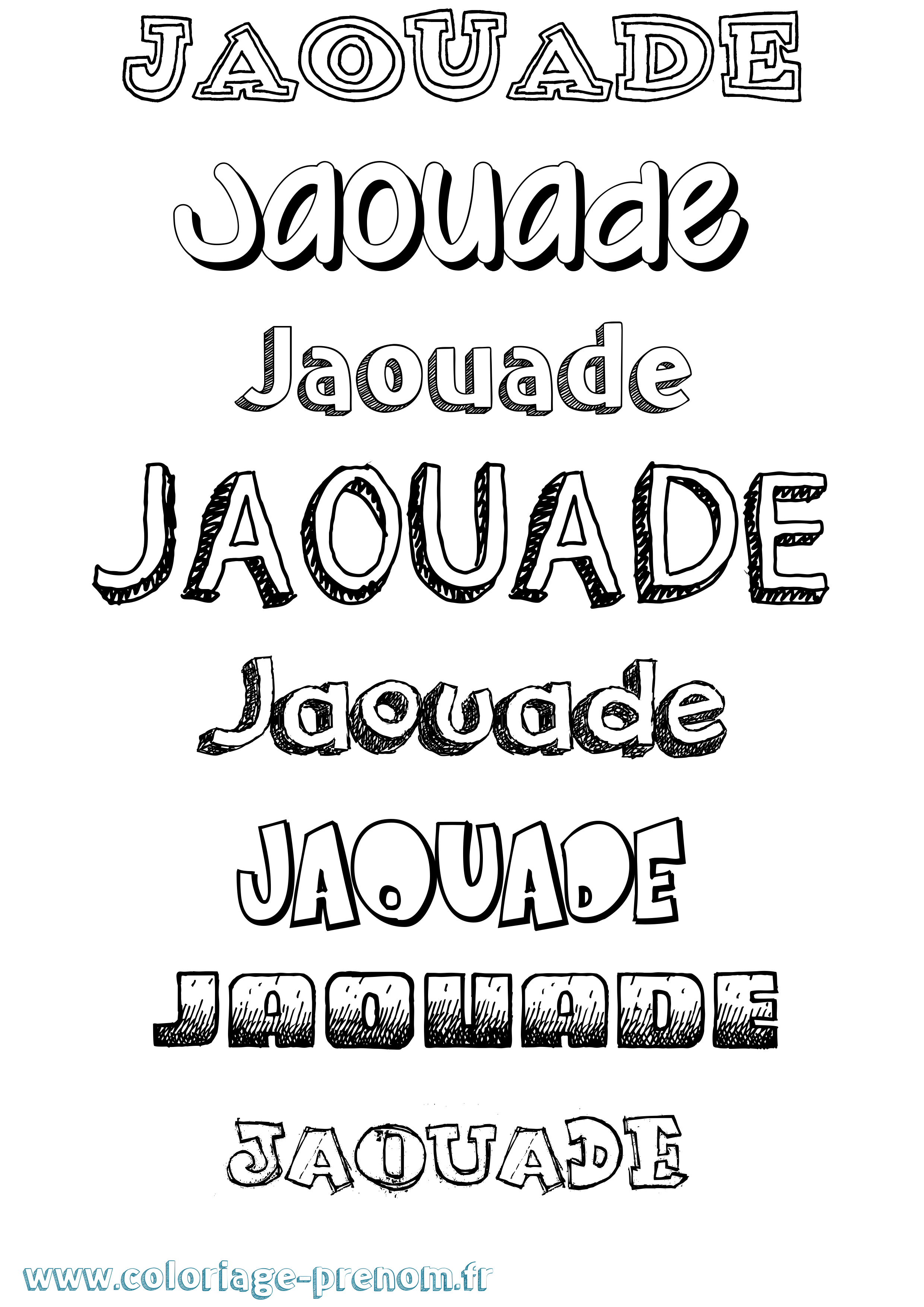 Coloriage Jaouade Dessiné Coloriage prénom Jaouade Dessiné