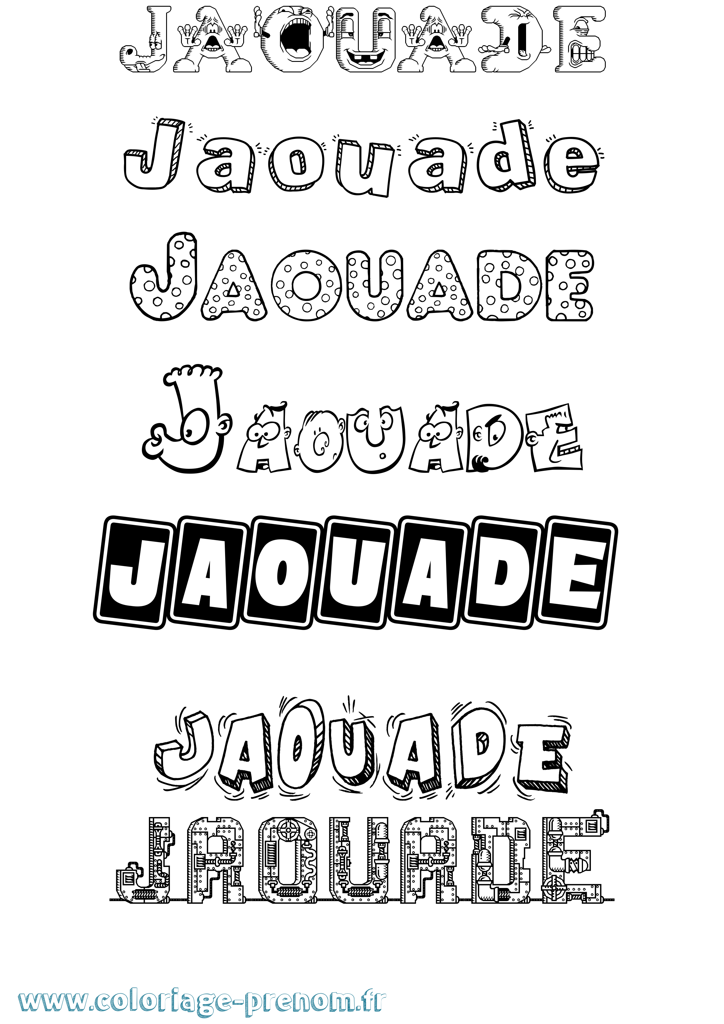 Coloriage Jaouade Fun Coloriage prénom Jaouade Fun