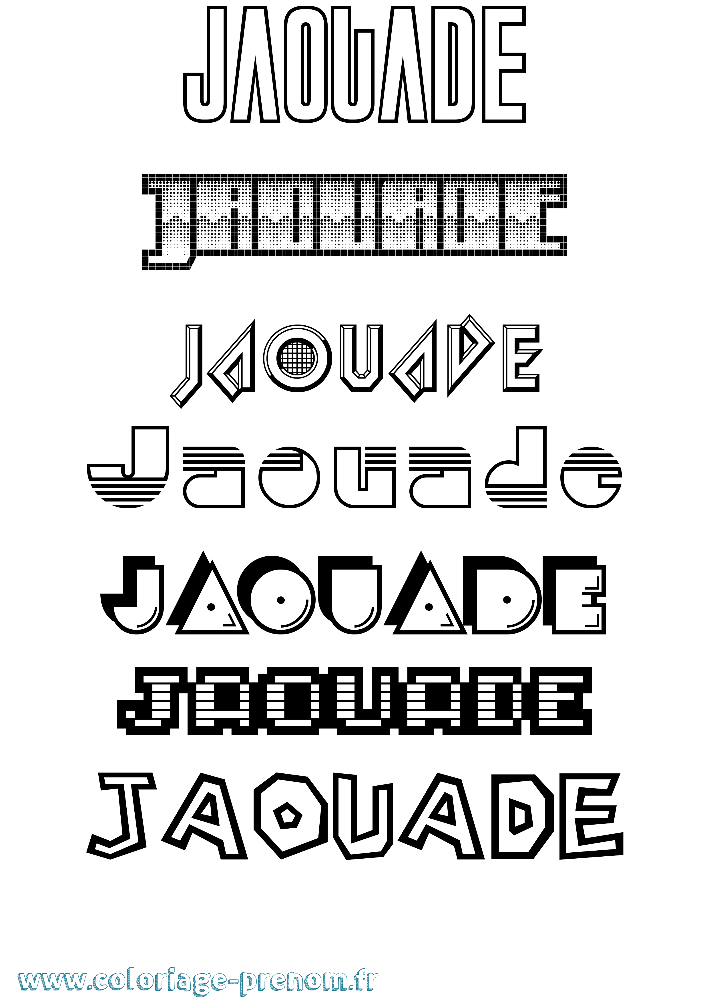 Coloriage Jaouade Jeux Vidéos Coloriage prénom Jaouade Jeux Vidéos