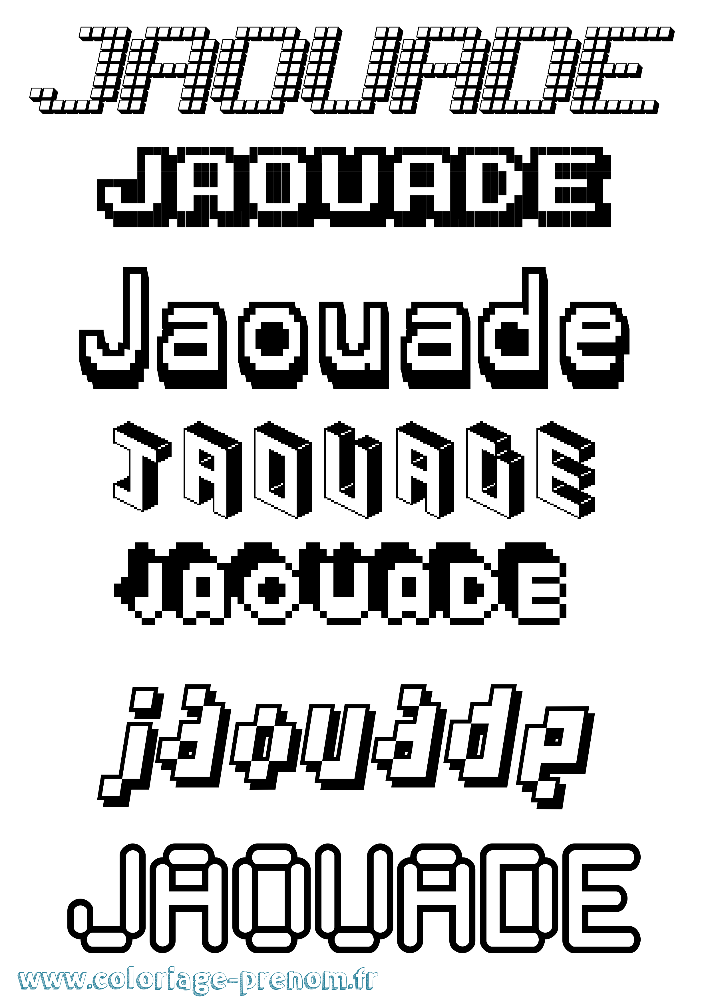 Coloriage Jaouade Pixel Coloriage prénom Jaouade Pixel