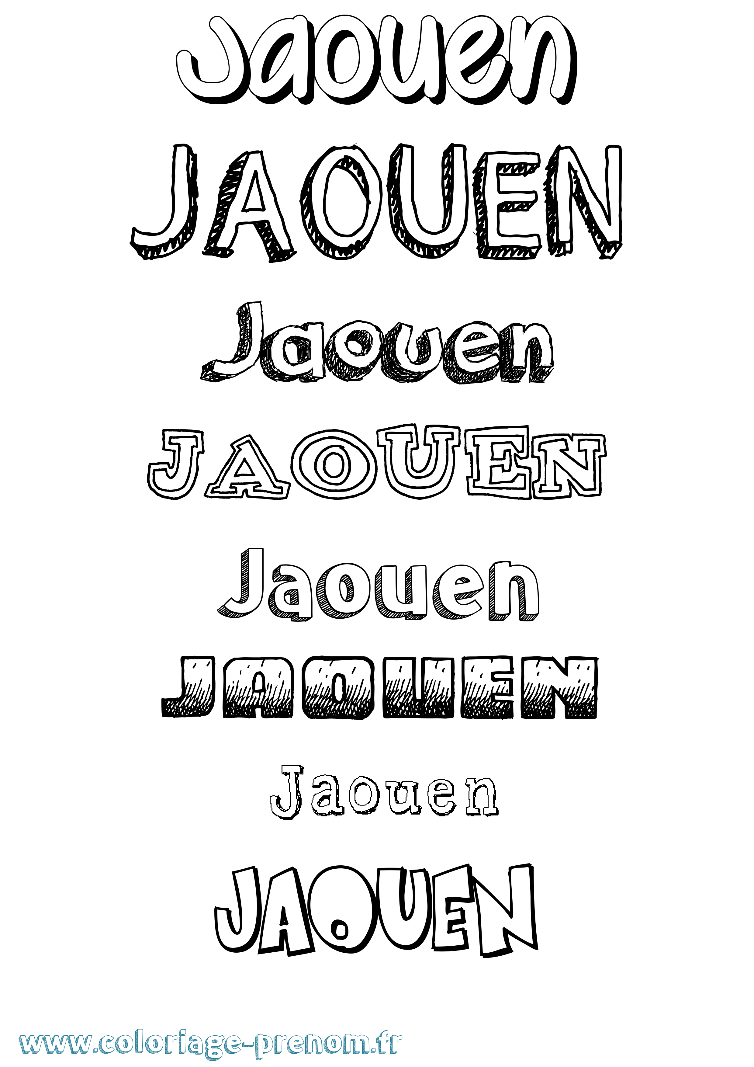 Coloriage Jaouen Dessiné Coloriage prénom Jaouen Dessiné